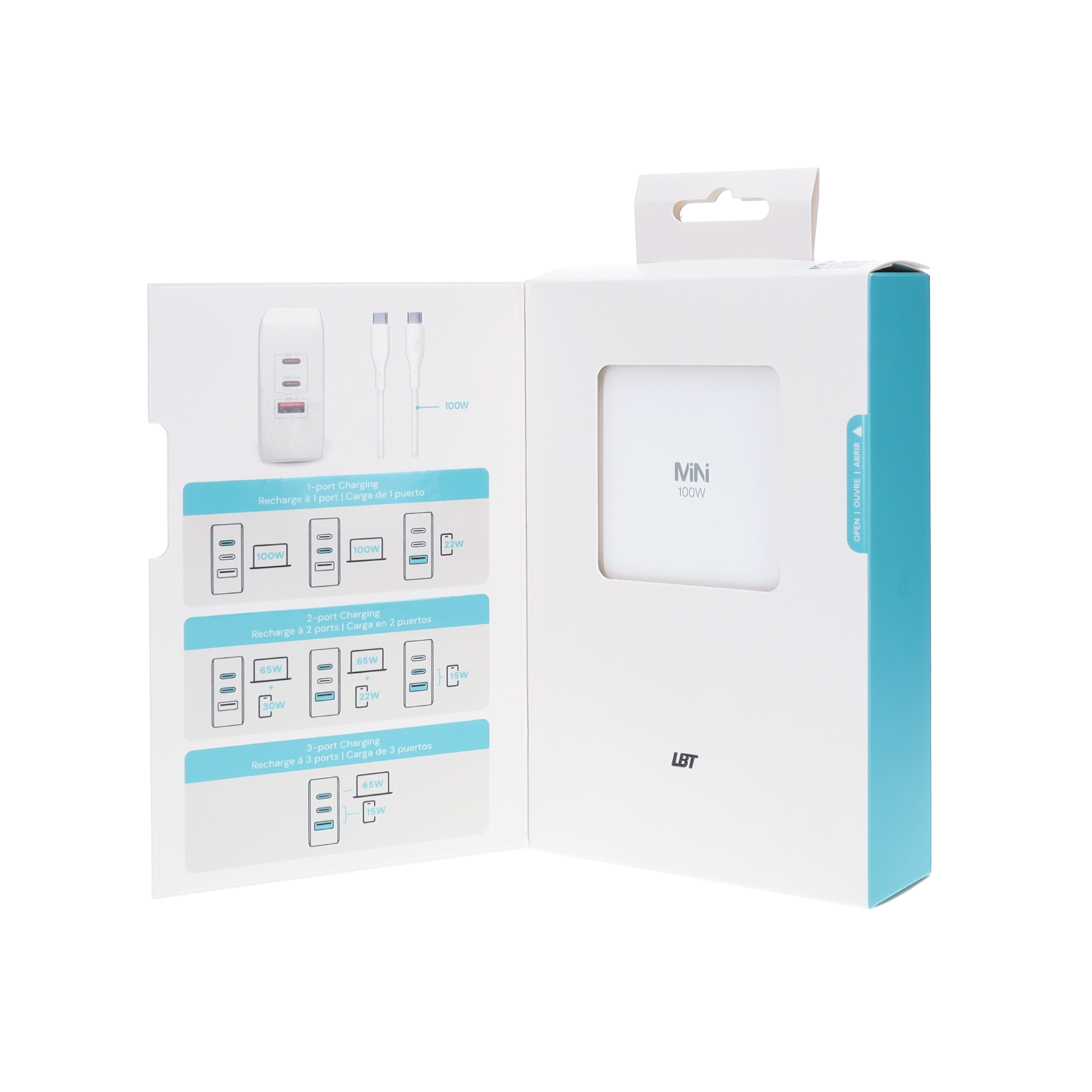 3-Port 100W Wall Charger & Cable