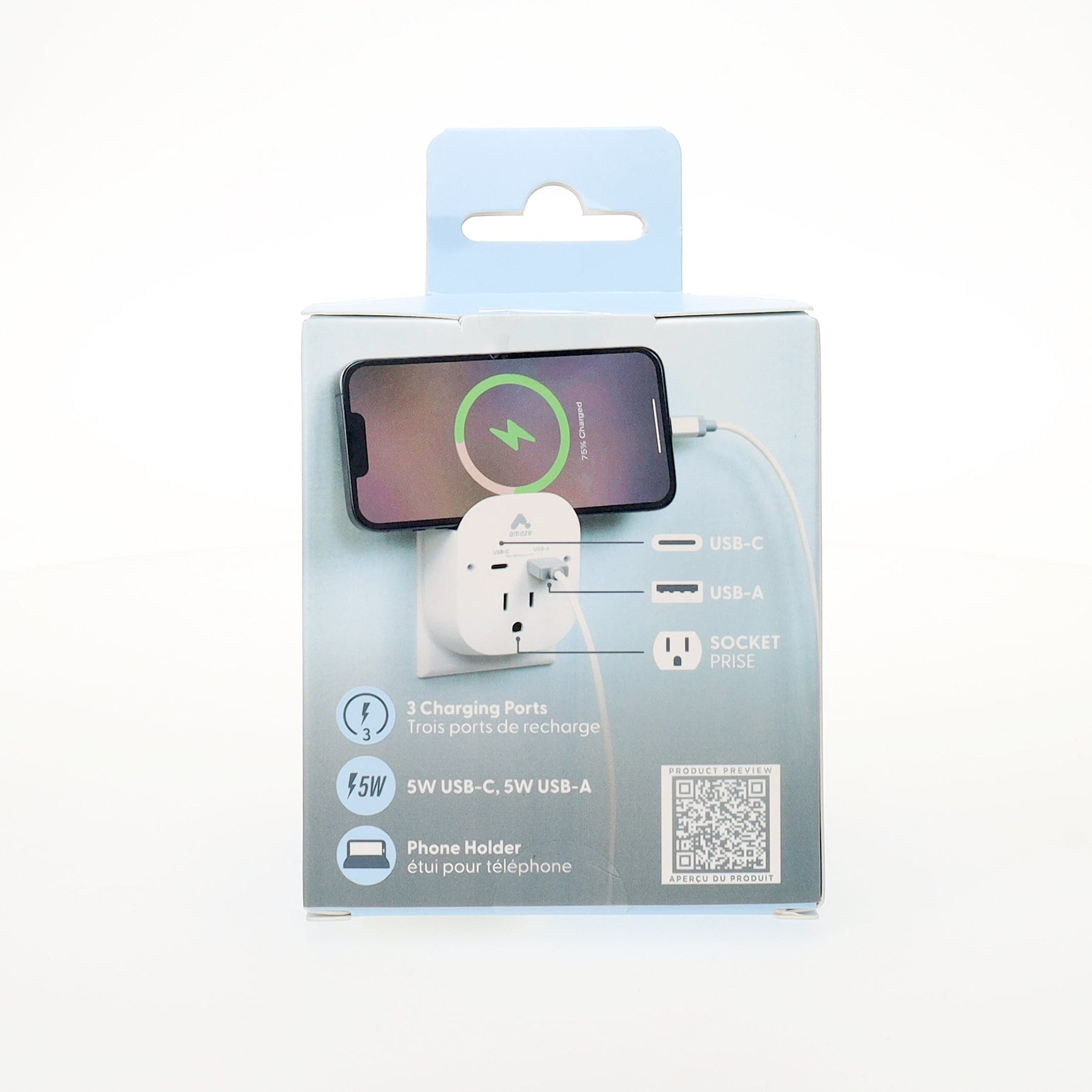 Amaze Dual Port USB Wall Charger with Phone Holder image 3