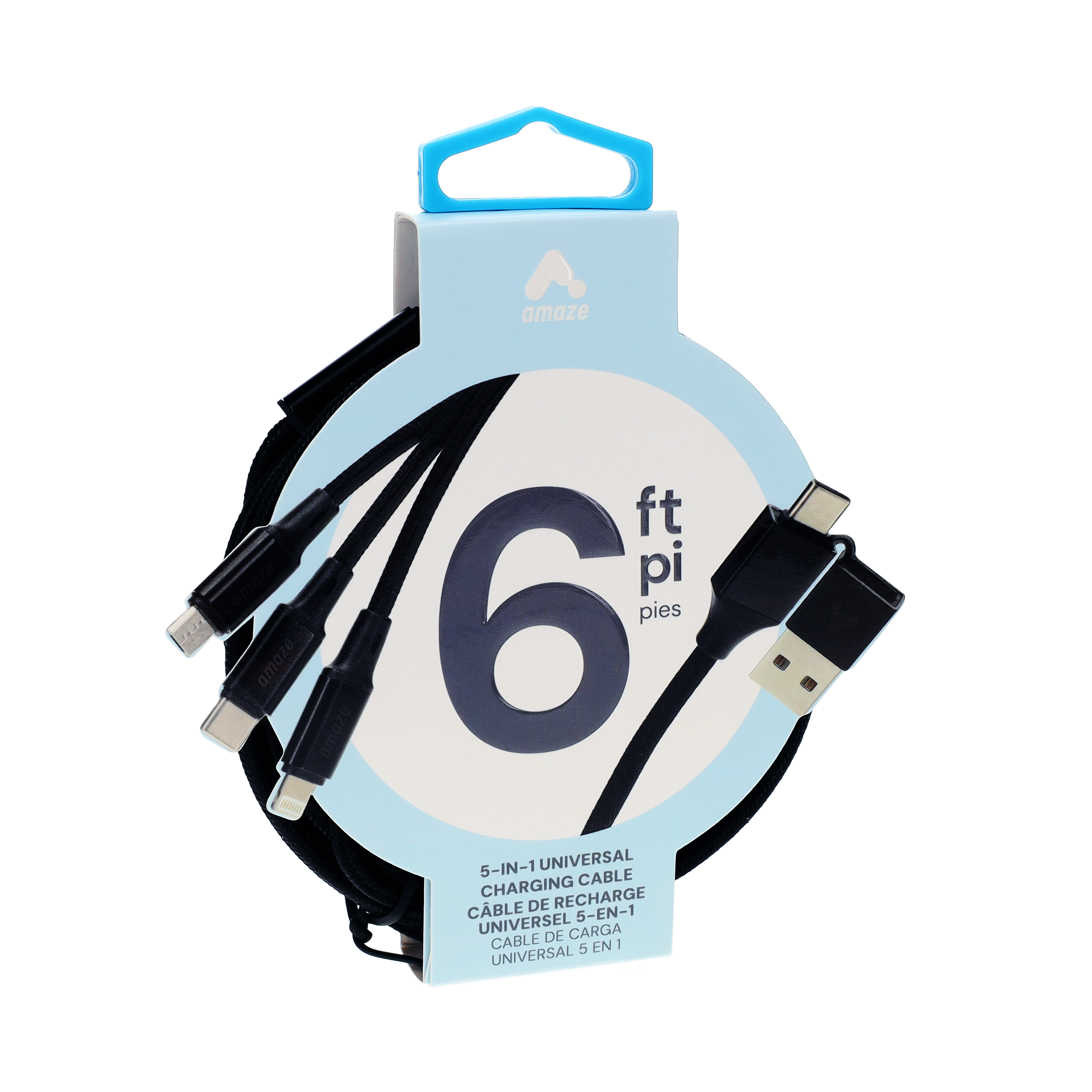 Câble de charge rapide à double connecteur (USB-C vers USB-A/C) de 1,5 m
