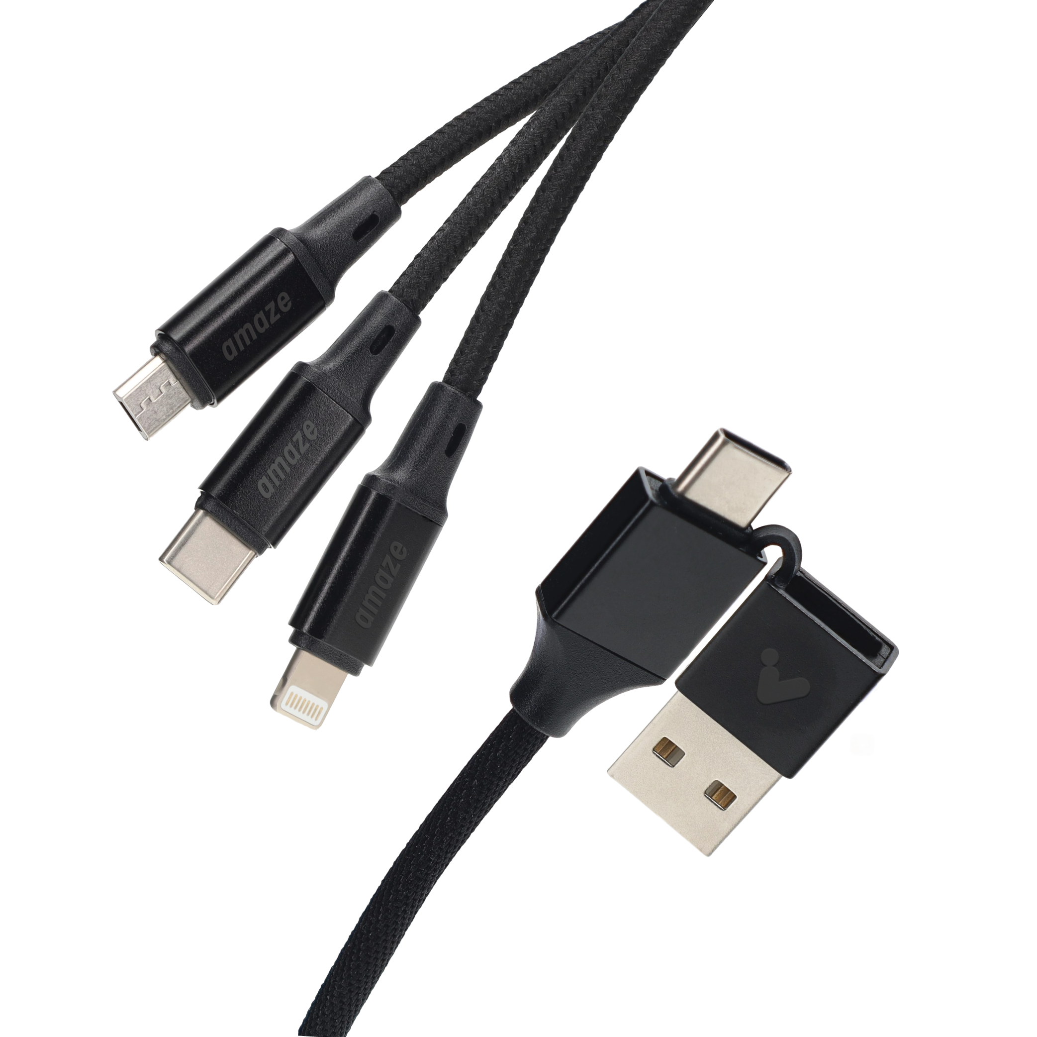 Câble de charge rapide à double connecteur (USB-C vers USB-A/C) de 1,5 m