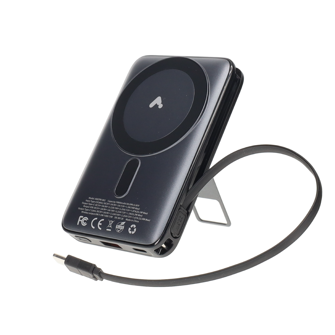 10,000 mAh Powerbank with Built-In Cable