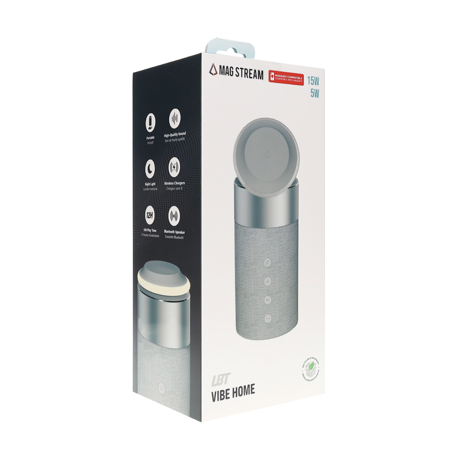 Enceinte Bluetooth à chargement magnétique 3 en 1 Vibe Home