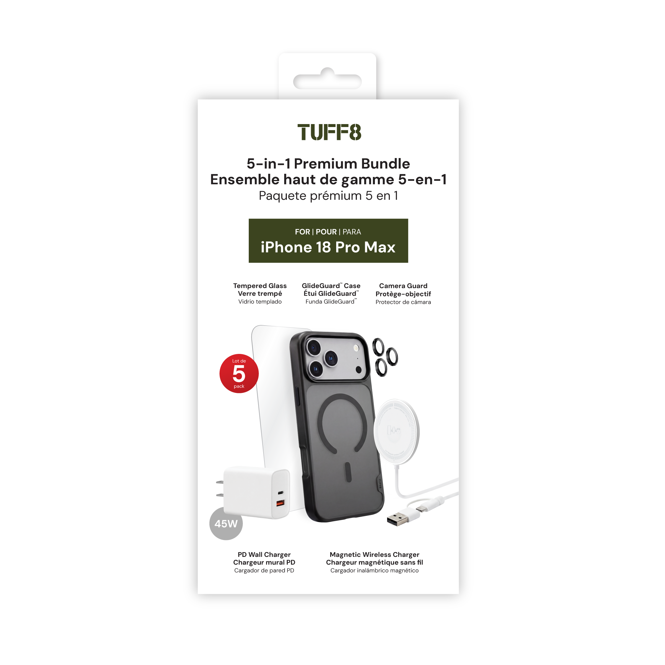Pack de démarrage iPhone 17 Pro Max 5-en-1