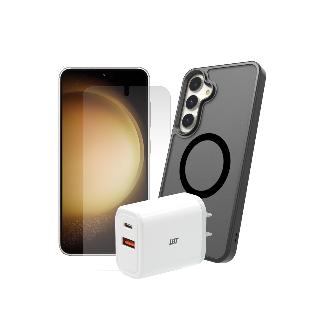 Pack 3-en-1 pour iPhone 15 Pro Max : coque magnétique, verre trempé, chargeur PD 30 W 
