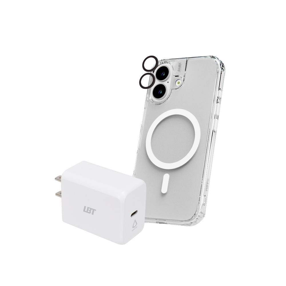 Pack 3-en-1 pour iPhone 17 : coque magnétique transparente, protection d’appareil photo, chargeur 30 W²