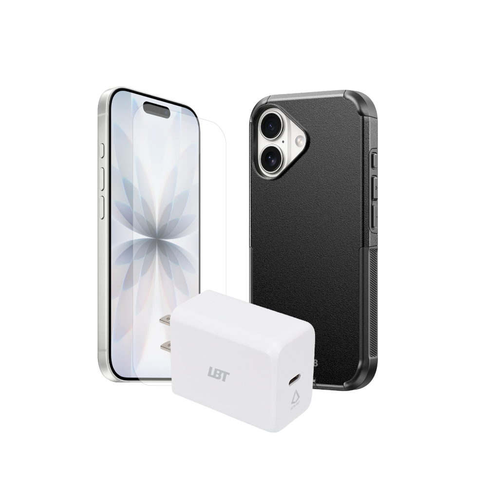 Pack 3-en-1 pour iPhone 17 : coque antichoc, verre trempé, chargeur PD 30 W2