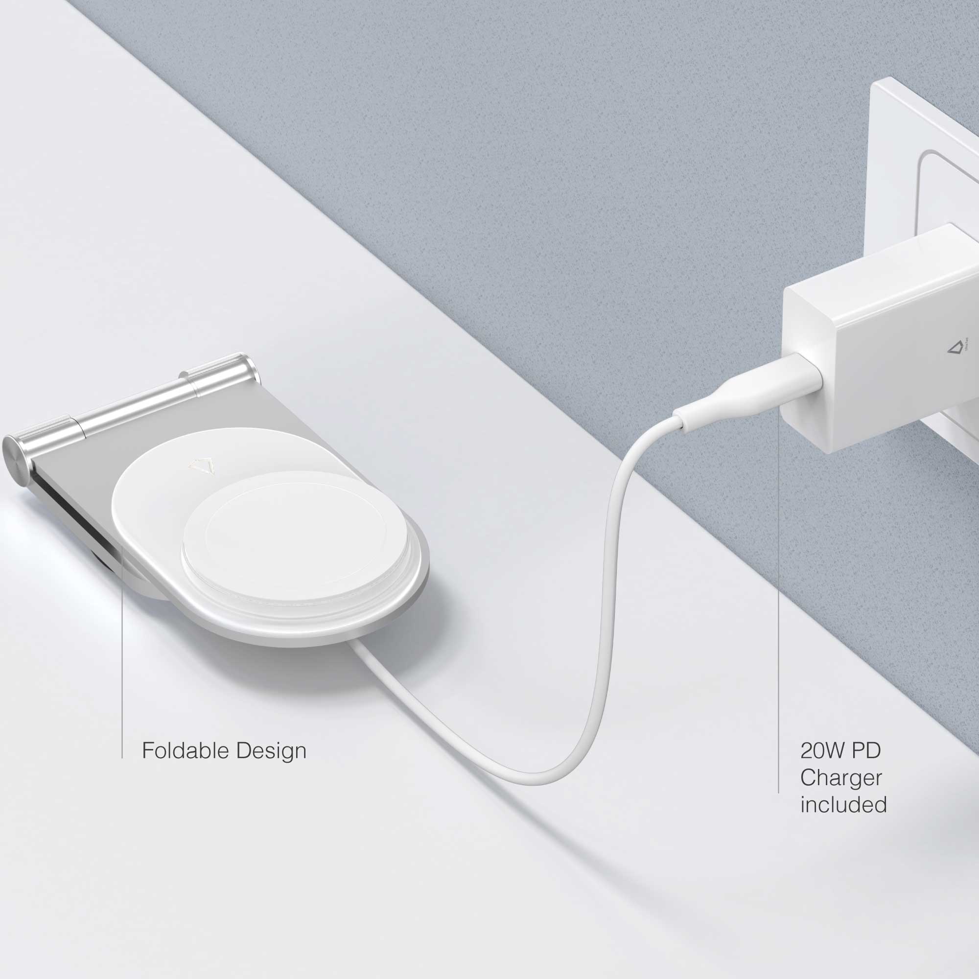 15W Mag Stream Stand Wireless Charger (Silver)