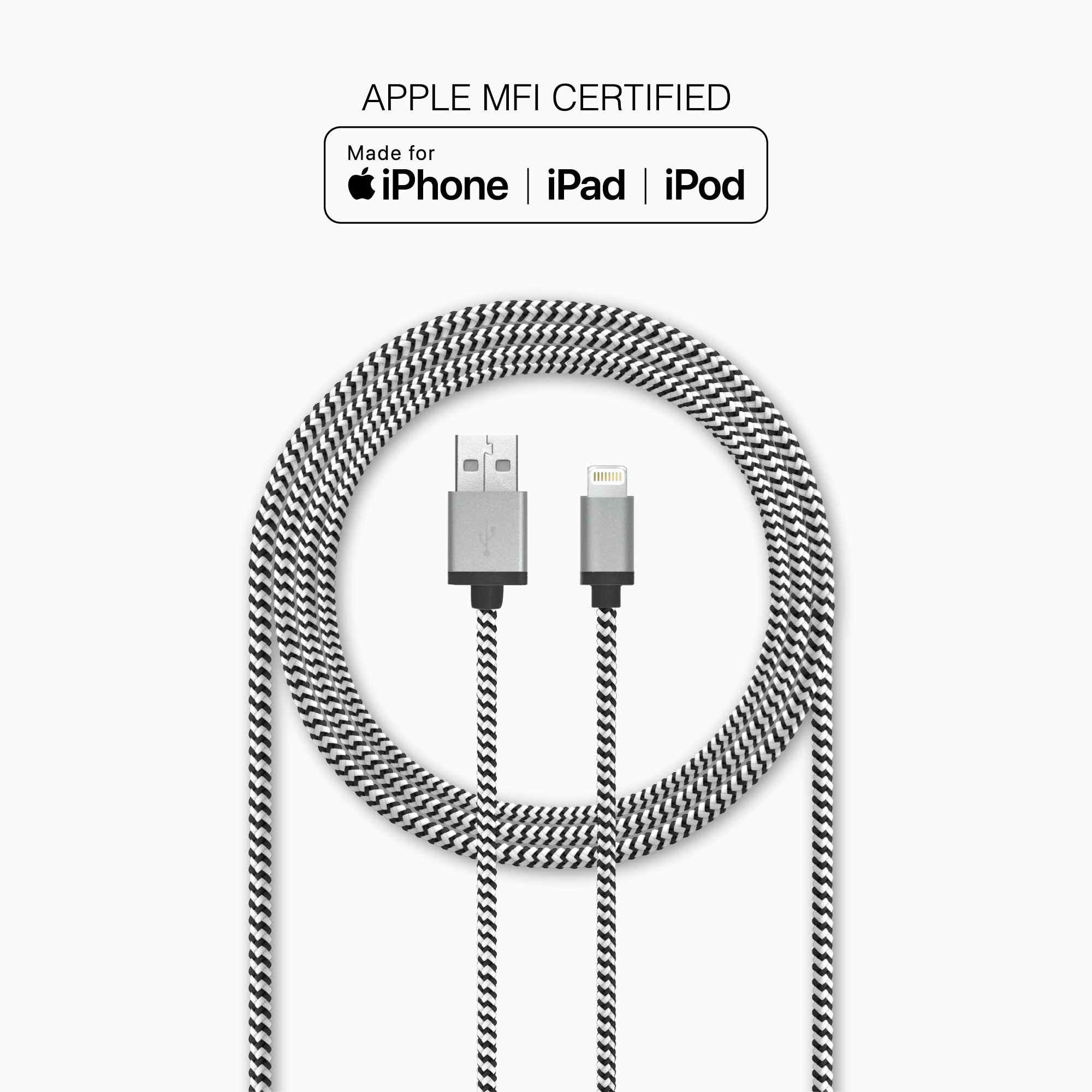 7 ft Braided Cable (USB-A to Lightning Cable)