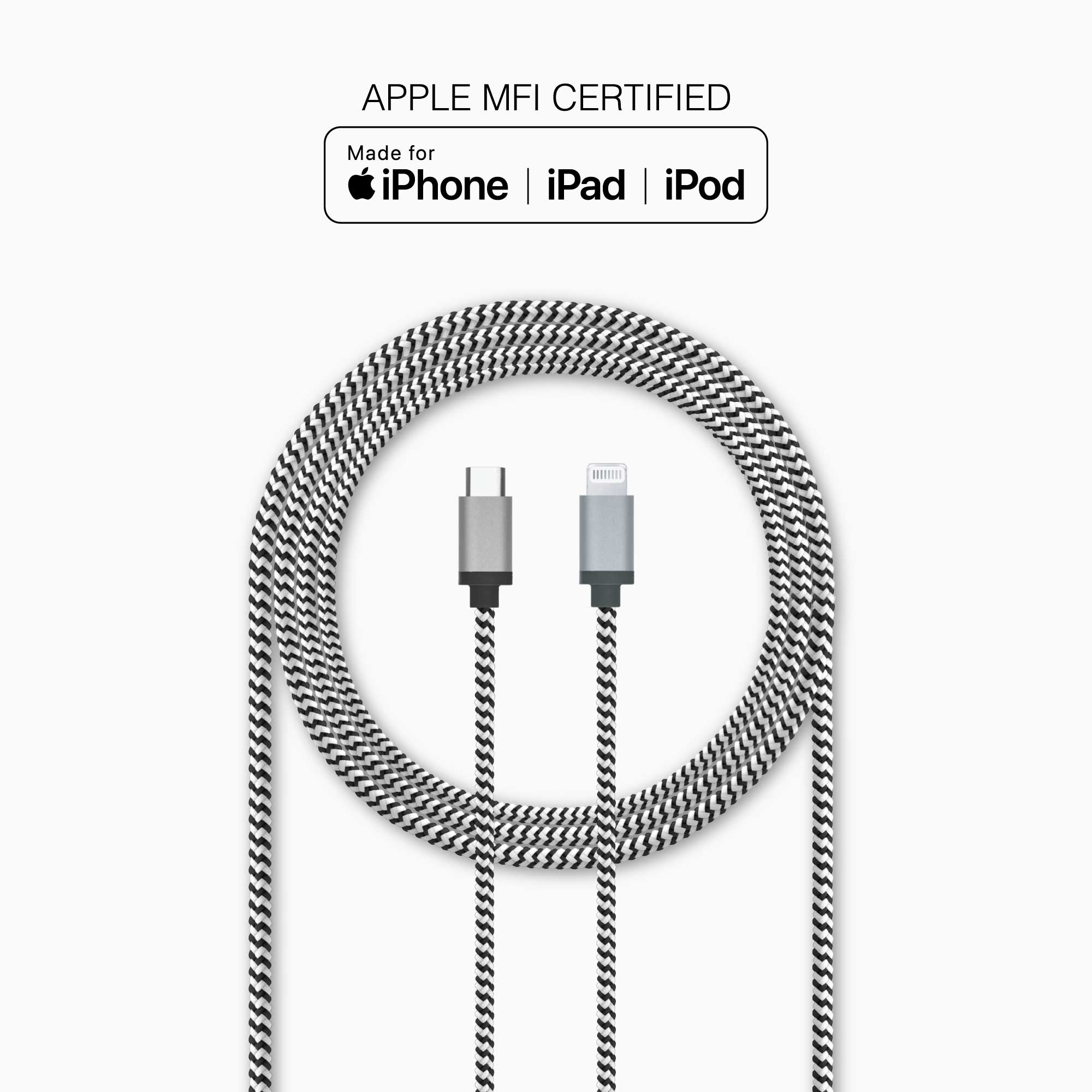 4 ft Braided Cable (USB-C to Lightning Cable)