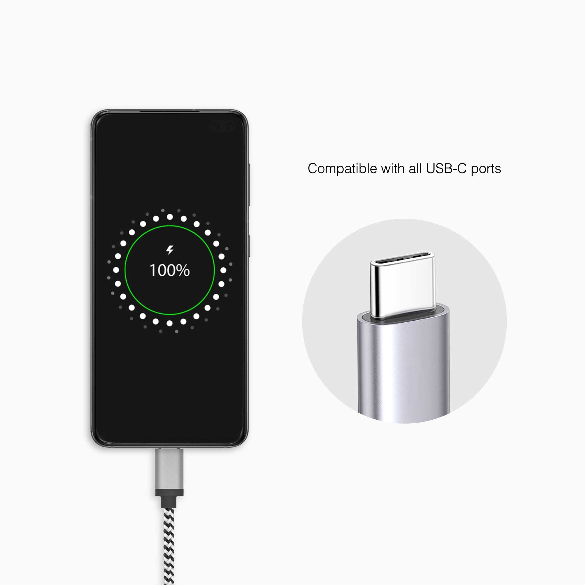 Câble tressé de 2,13 m (câble USB-A vers USB-C)