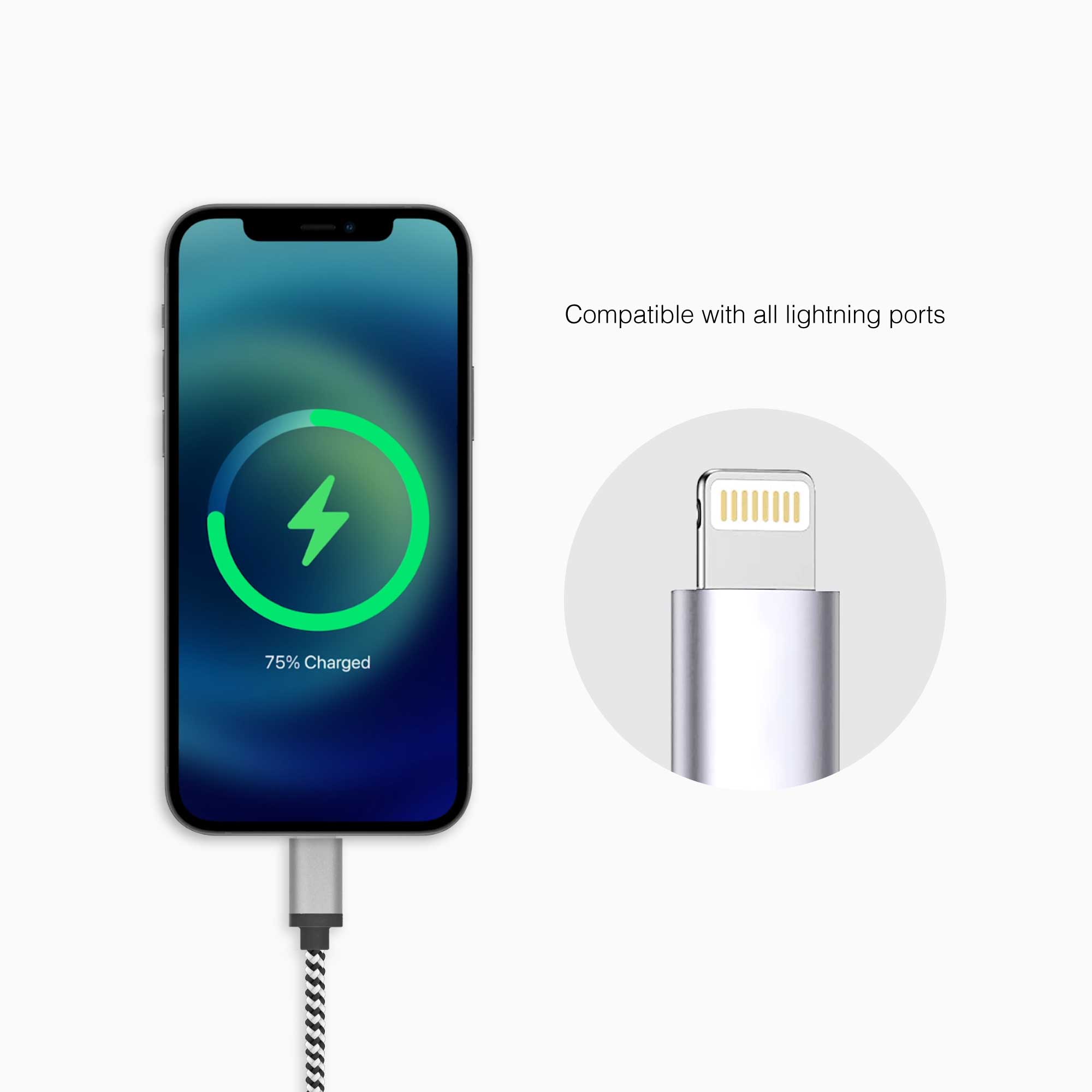 Câble tressé de 2,13 m (câble USB-C vers Lightning)