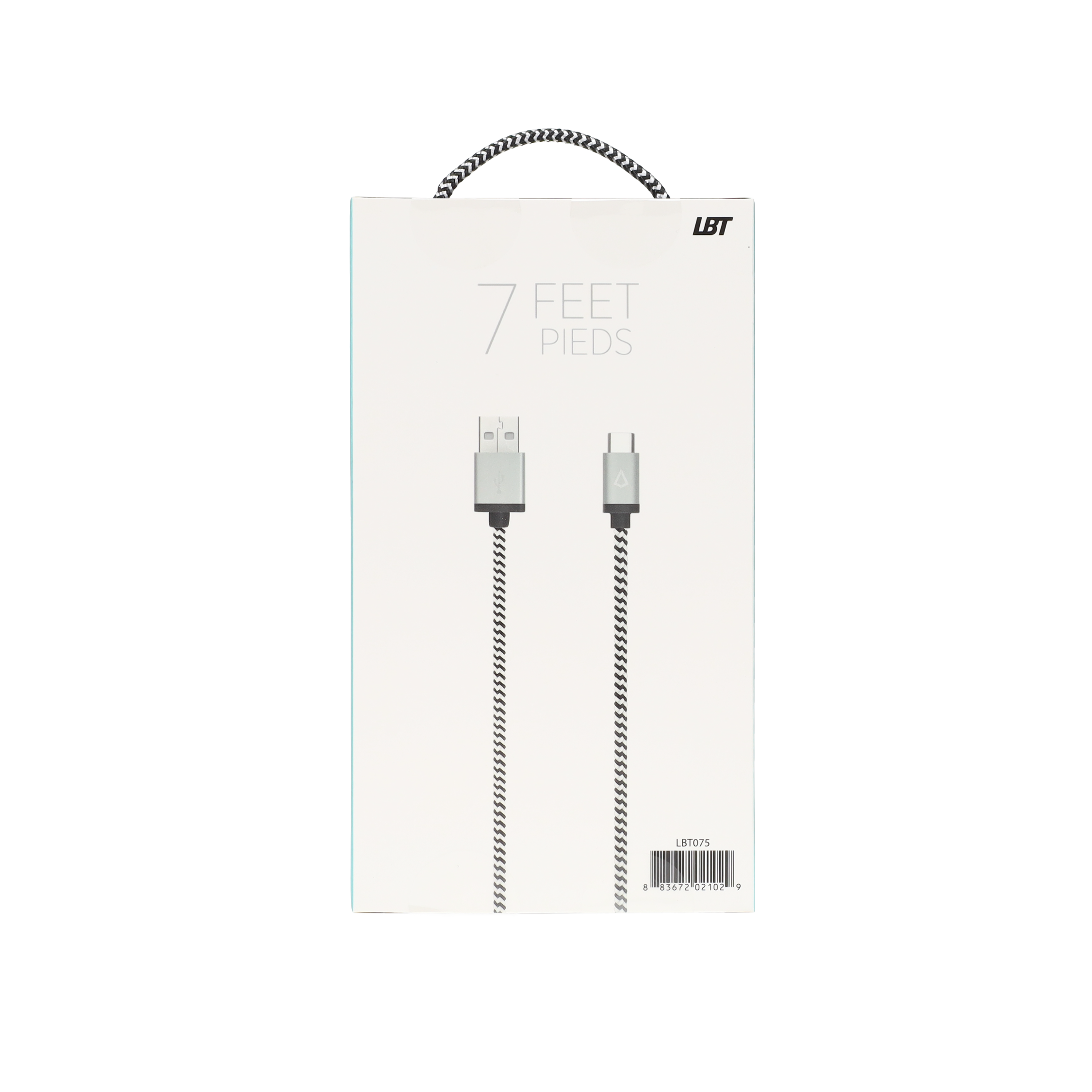 Câble tressé de 2,13 m (câble USB-A vers USB-C)