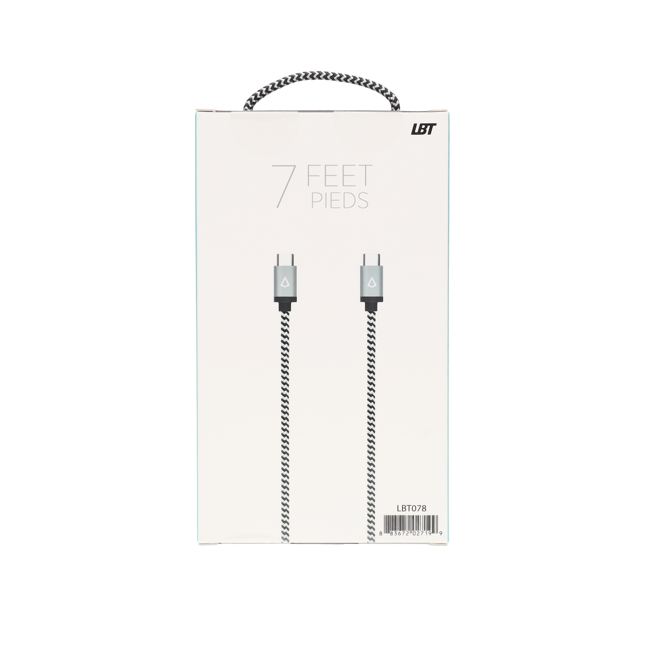 Câble tressé de 2,13 m (câble USB-C vers USB-C)
