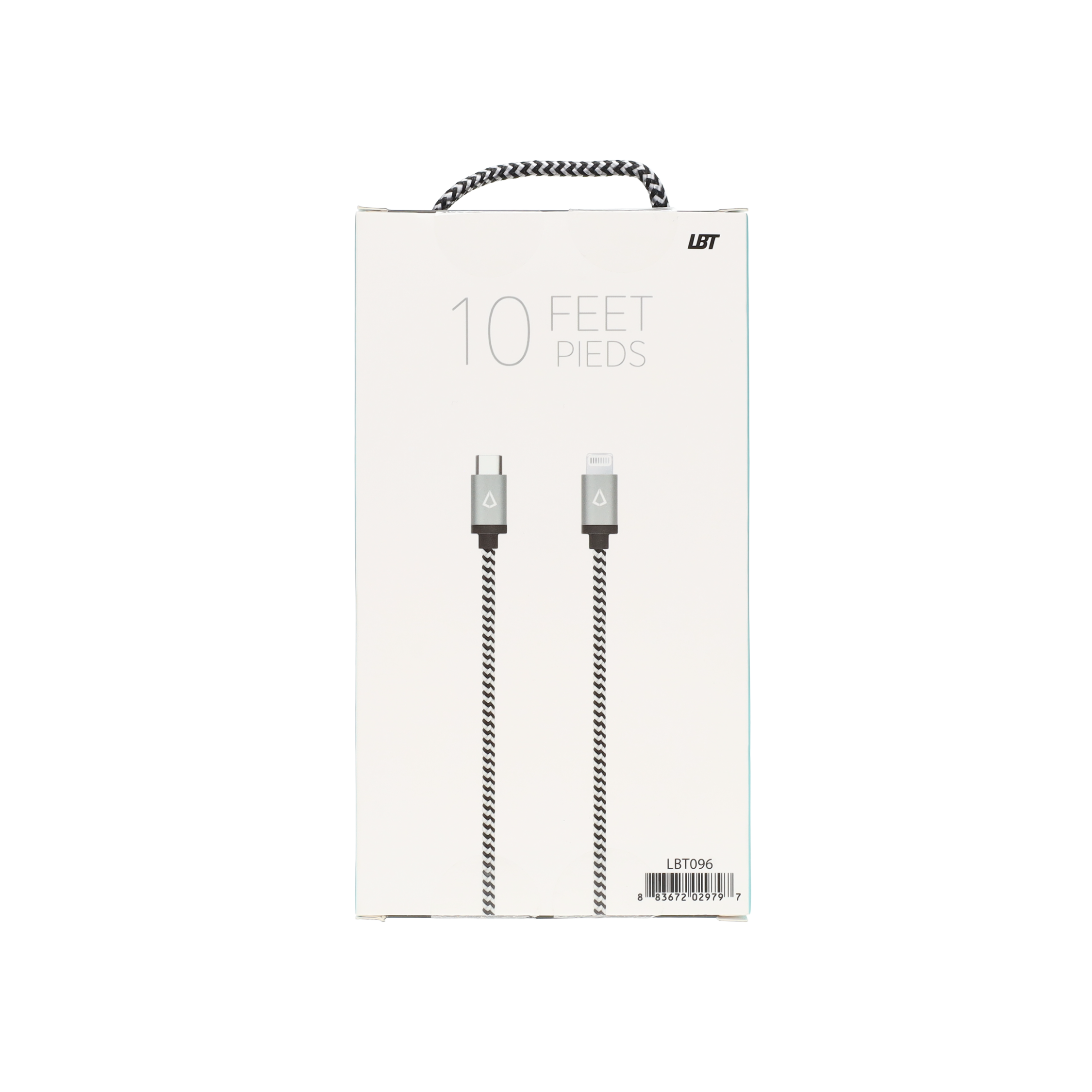 Câble tressé de 3 m (câble USB-C vers Lightning)