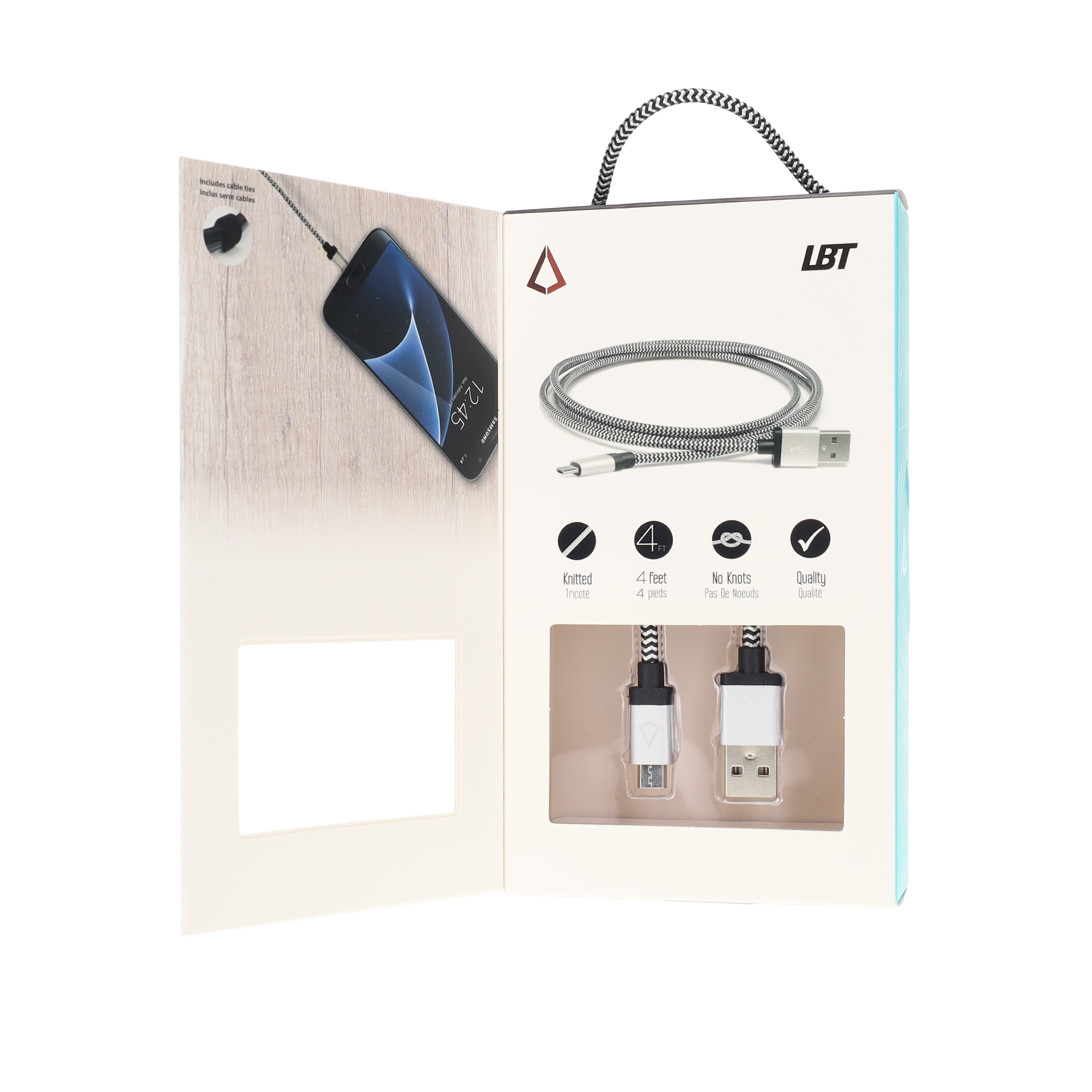 Câble tressé de 1,2 m (câble USB-A vers micro USB)