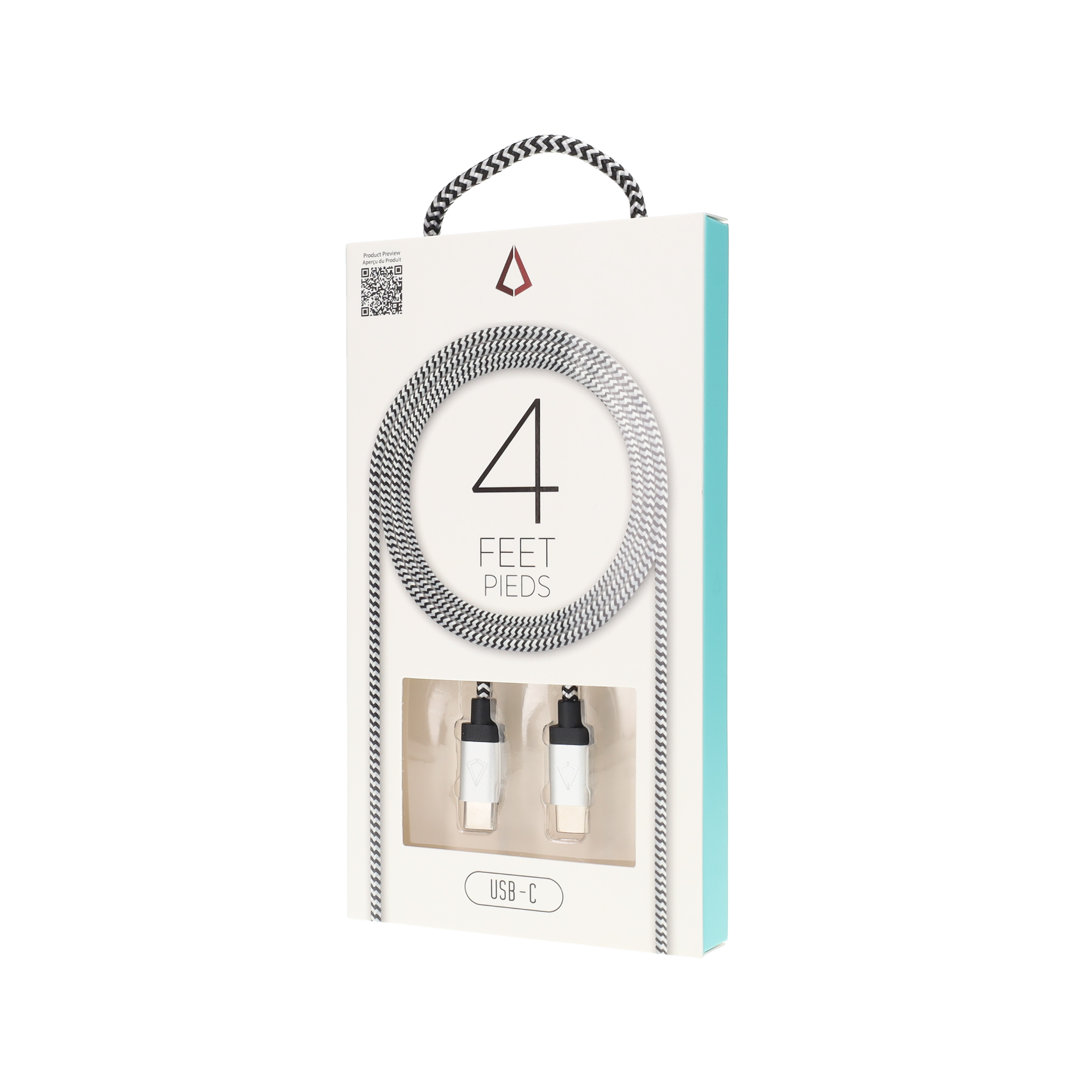 Câble tressé de 1,2 m (câble USB-C vers USB-C)