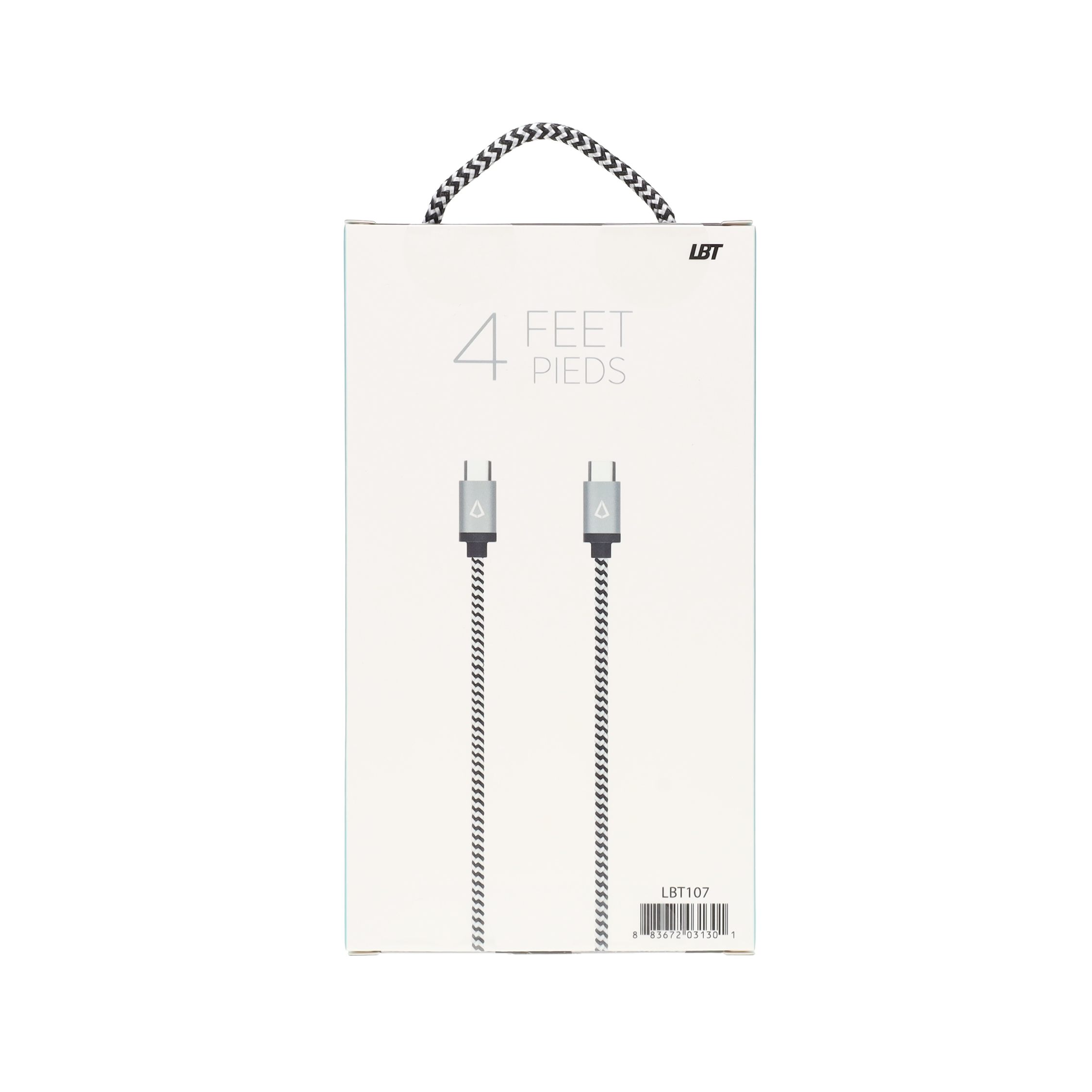 Câble tressé de 1,2 m (câble USB-C vers USB-C)