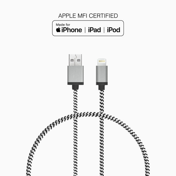 Câble tressé de 30 cm (câble USB-A vers Lightning)