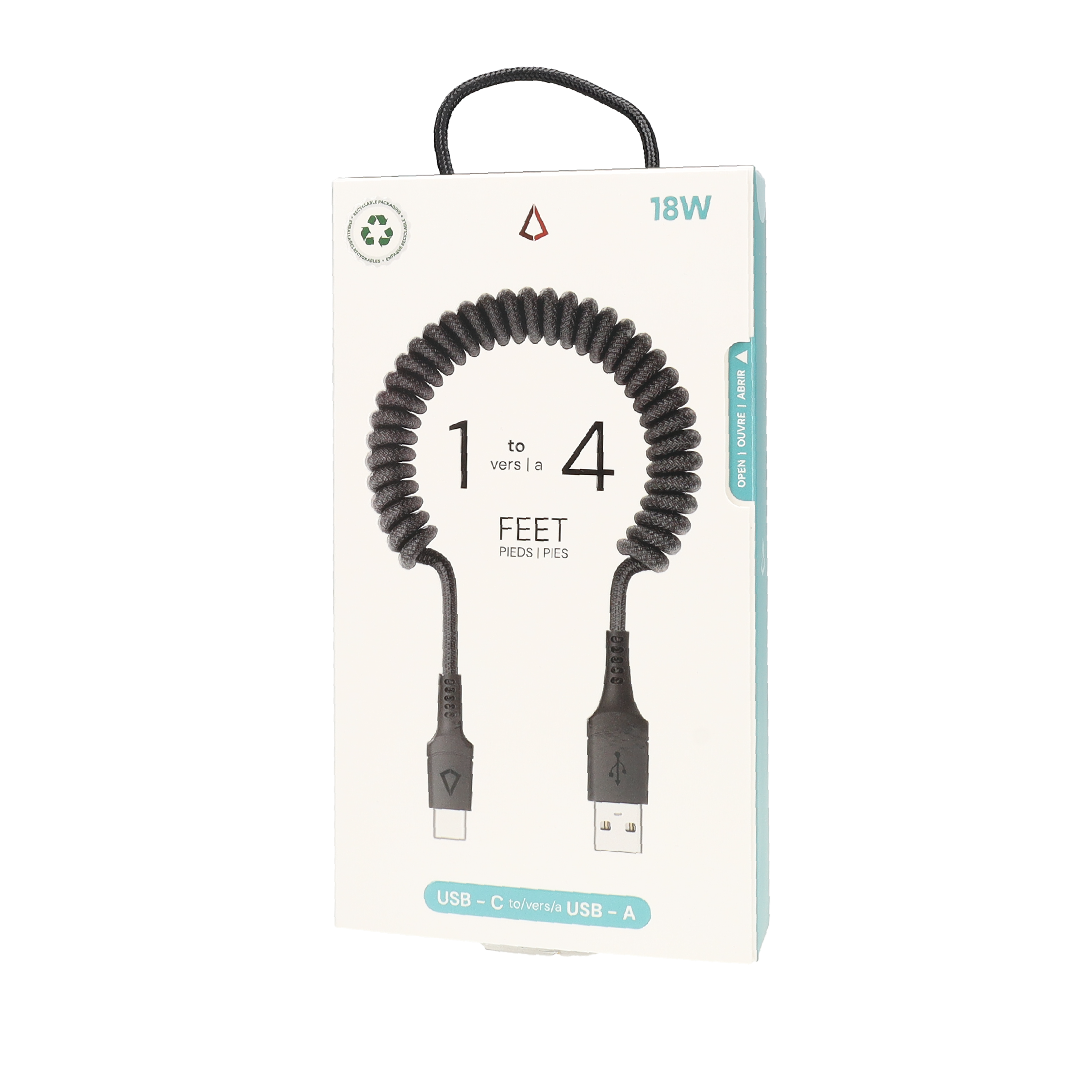 Câble spiralé de 1,2 m (USB AC)