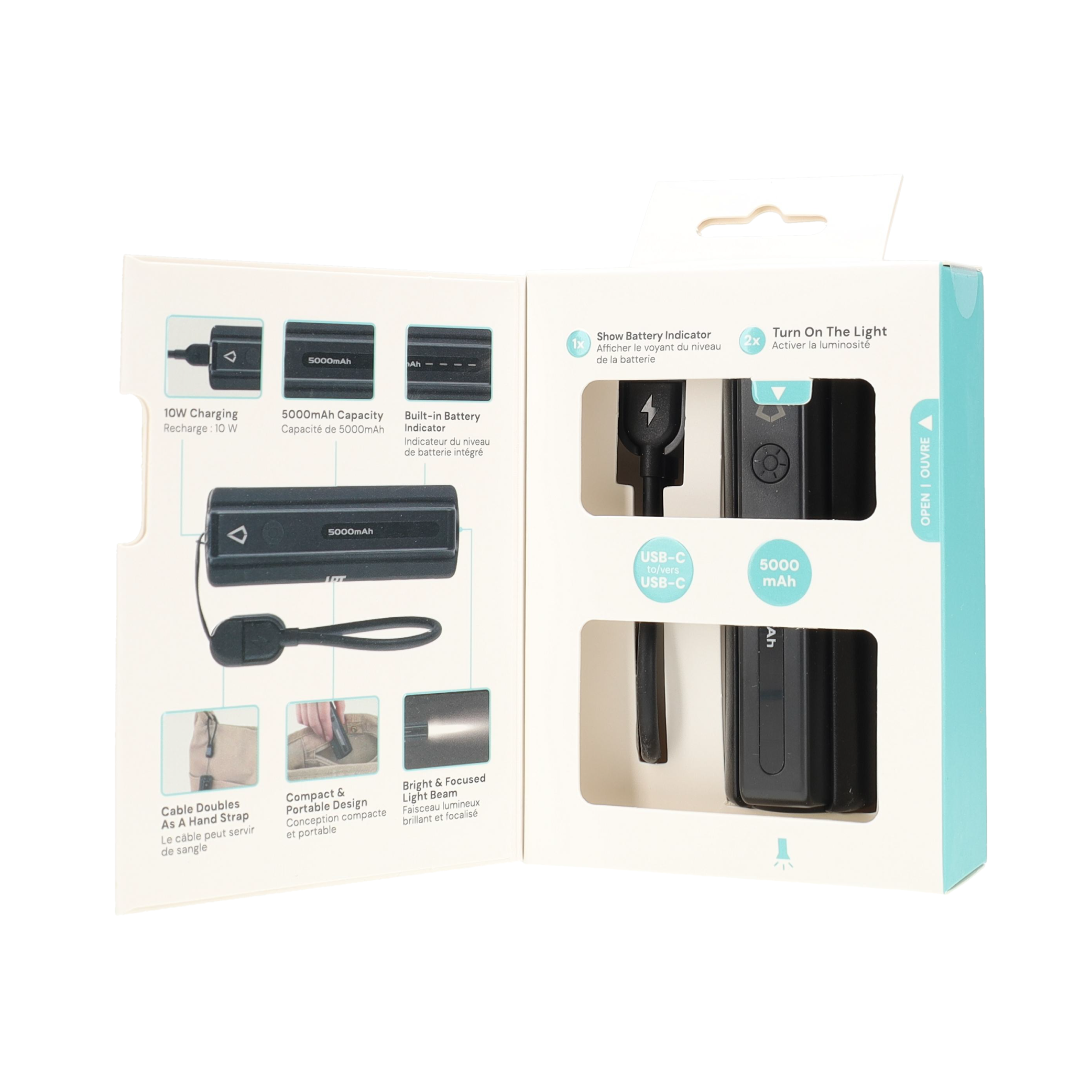 10W Power Bank Flashlight (5,000mAh)