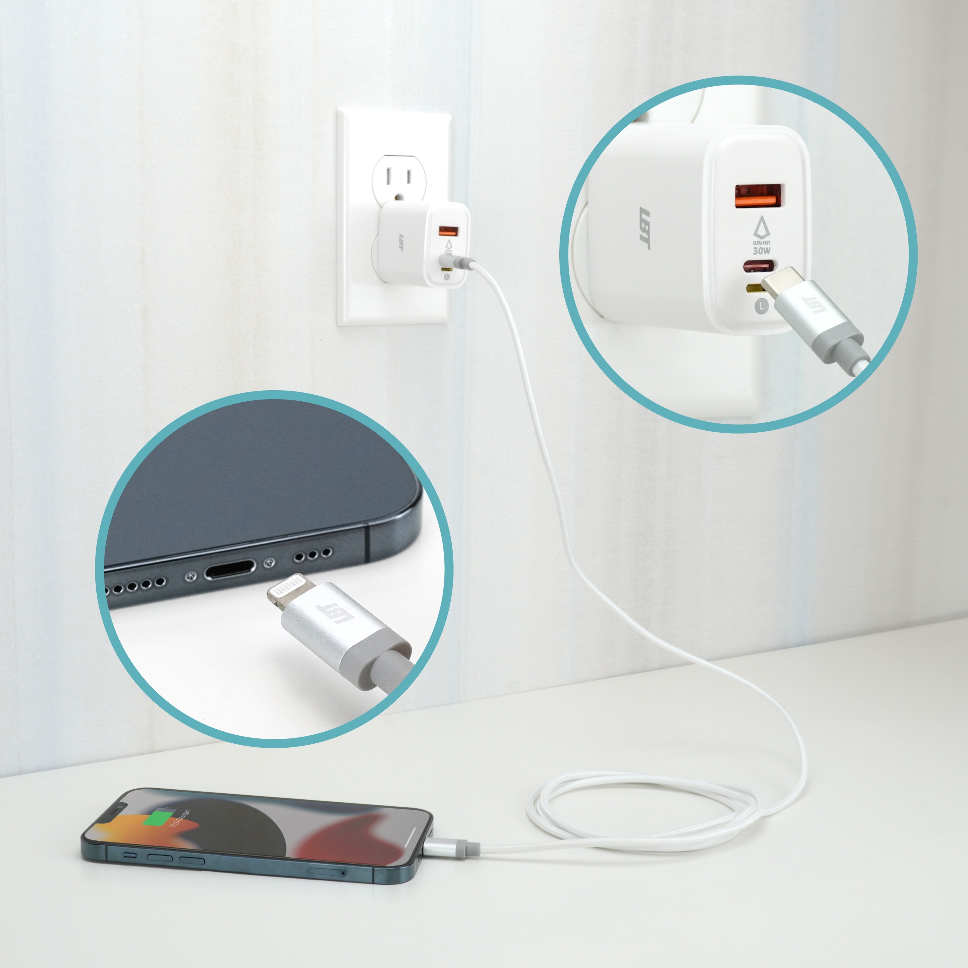 Chargeur mural PD à 3 ports de 30 W