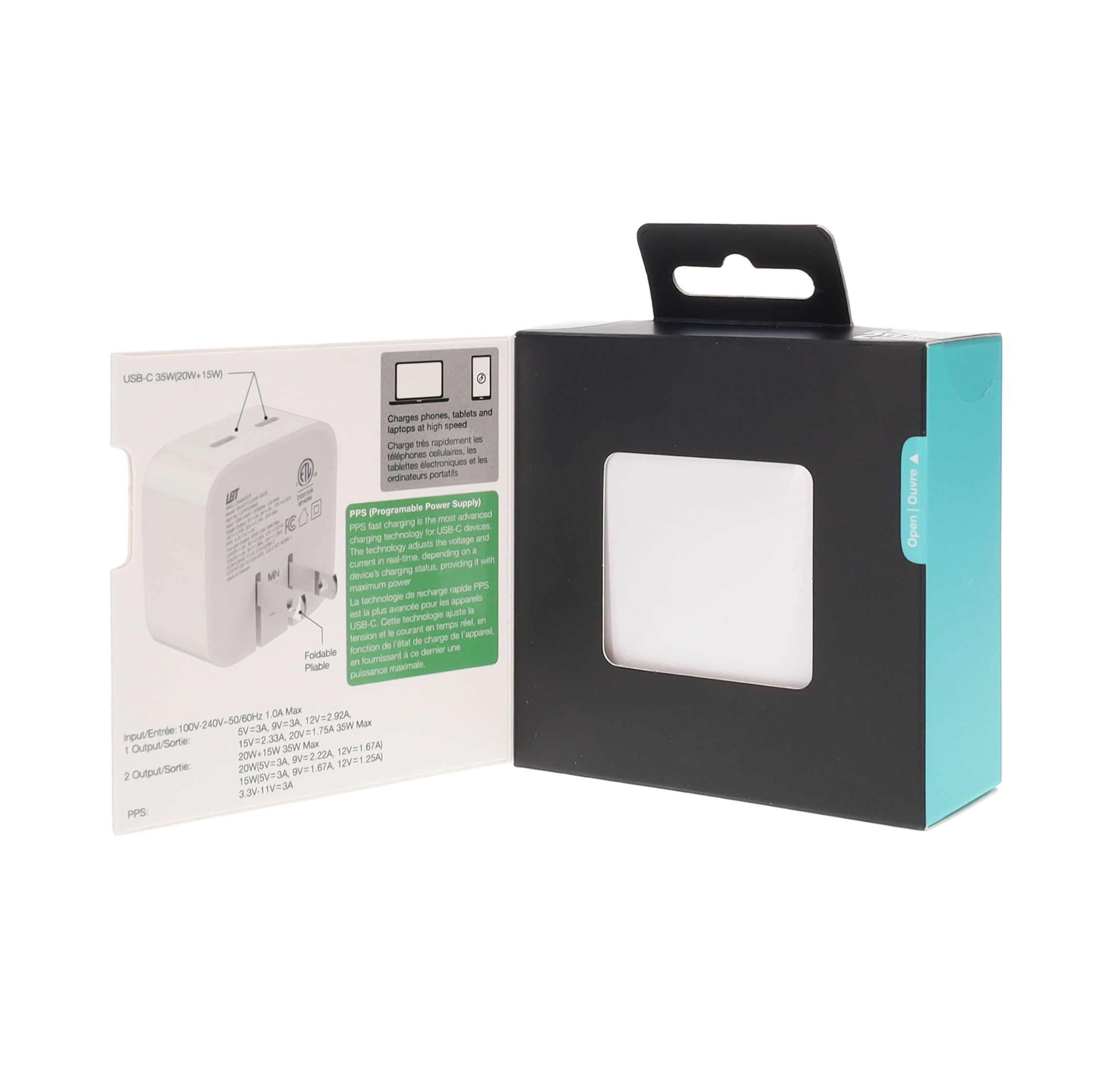 Chargeur mural GaN PD double port 35 W (MiNi) 