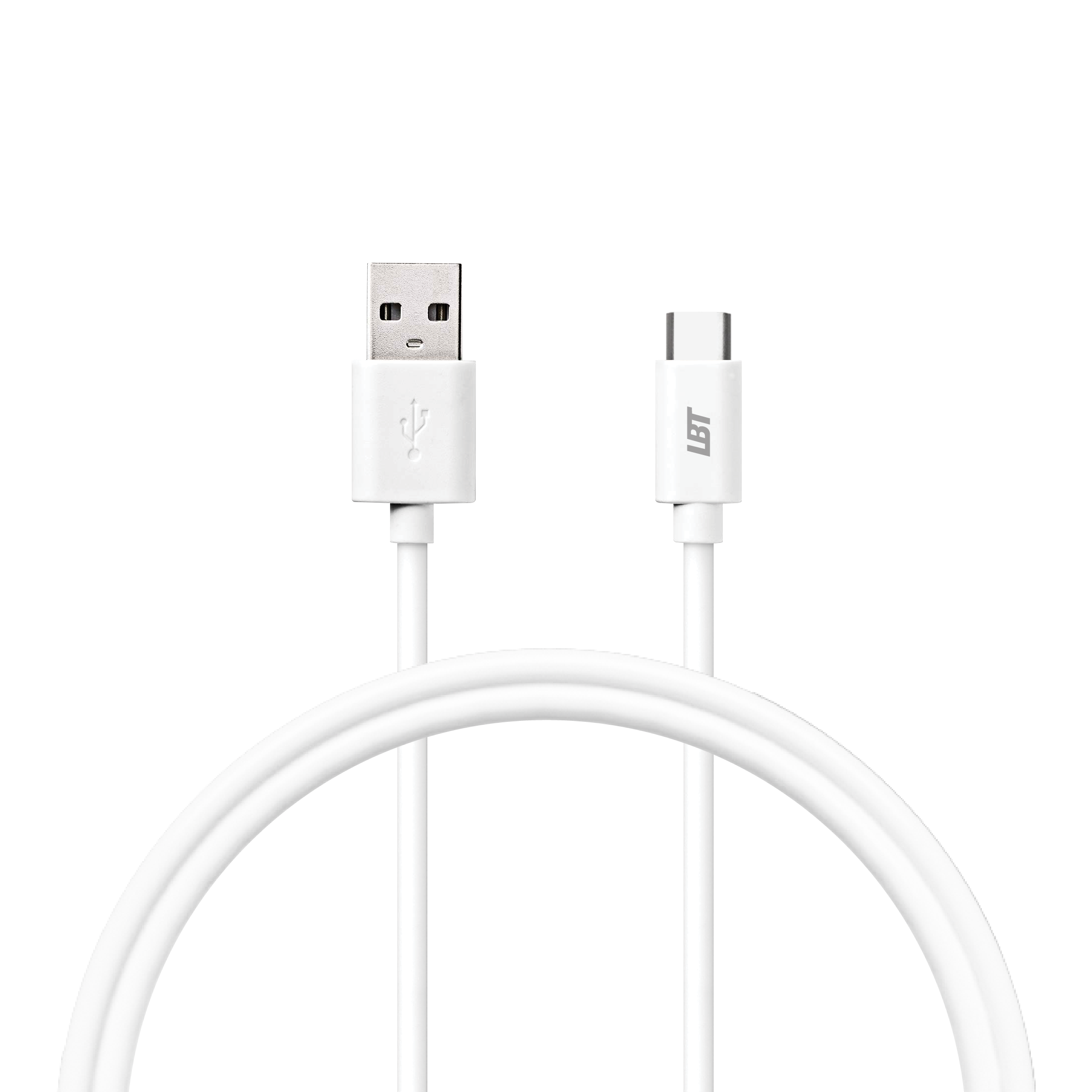 Câble blanc en PVC de 1,2 m (USB-A vers USB-C)