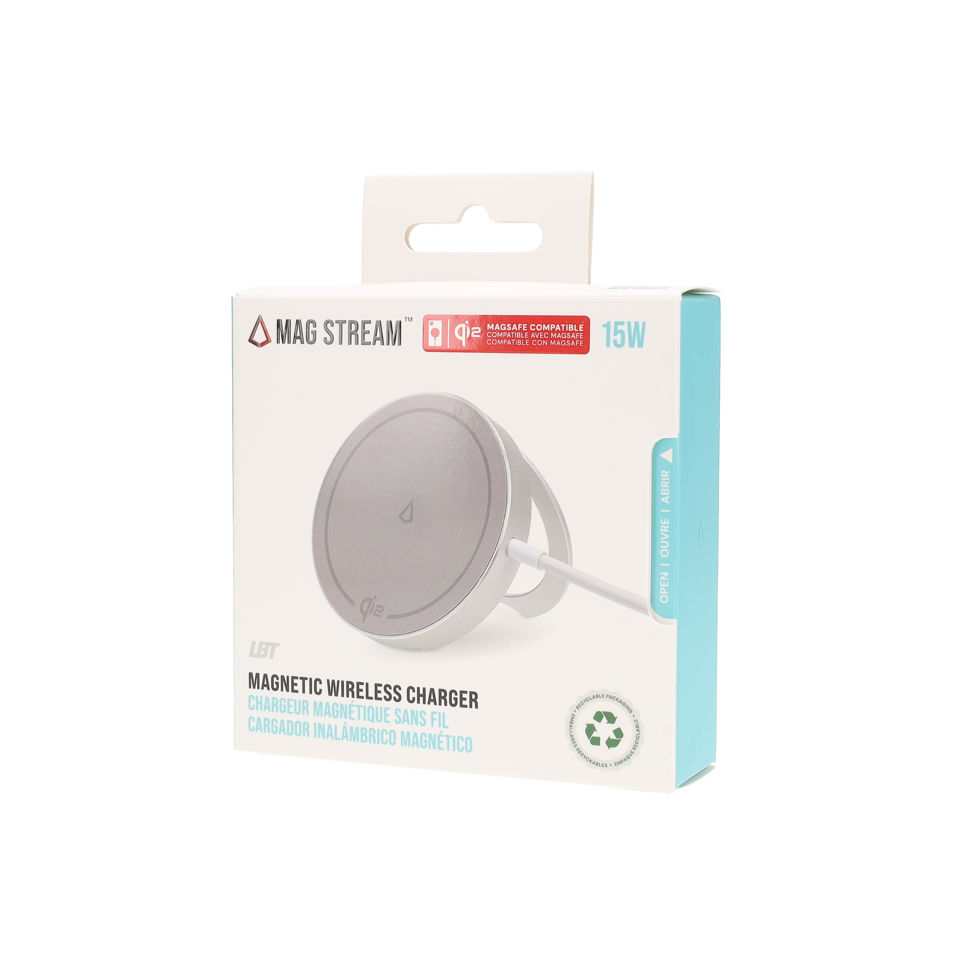 15W Magnetic Wireless Charger (with 6 ft USB-C Cable)