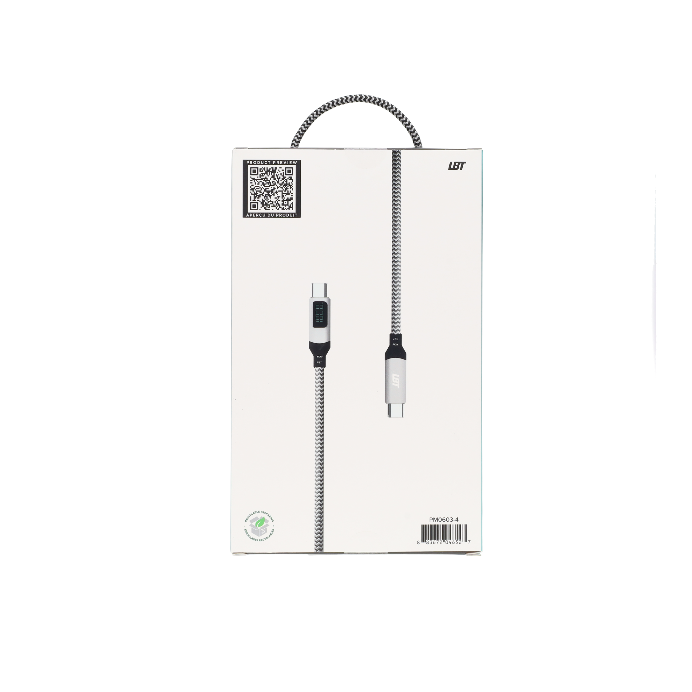 6 ft Powerview Braided Cable (USB-C to USB-C) (20 Gbps/100W)