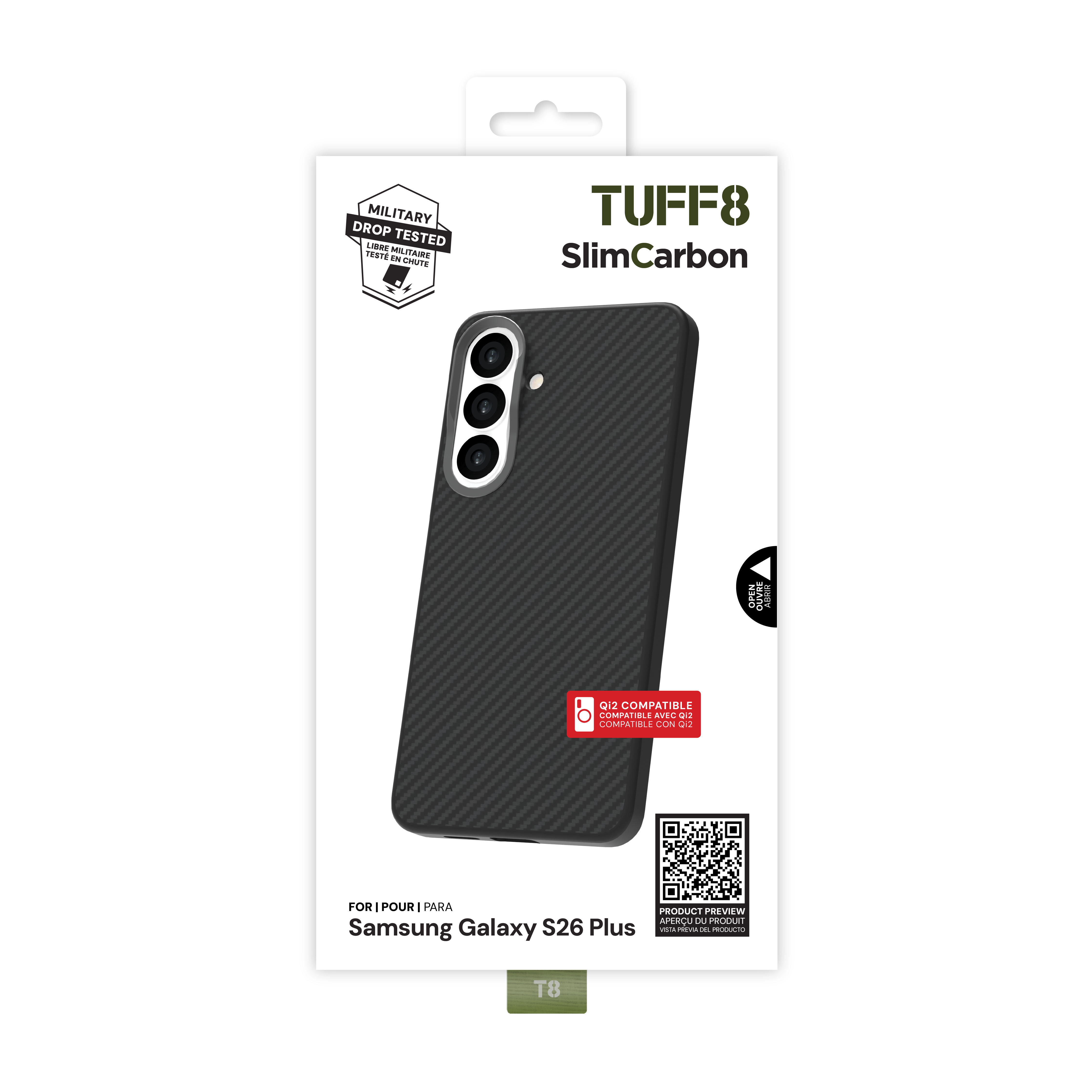Étui SlimCarbon compatible Qi2 pour Samsung Galaxy S26+