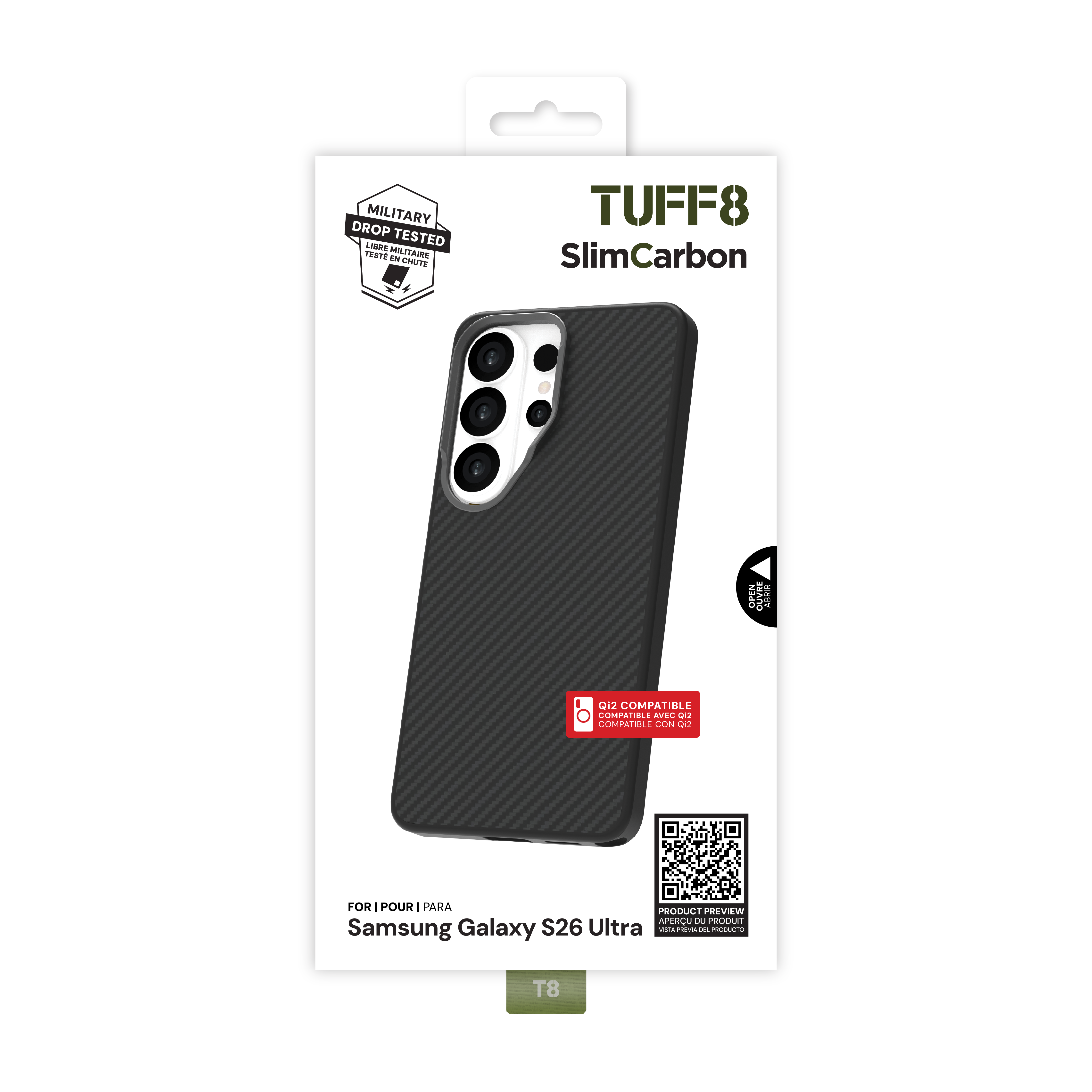 Étui ultra-fin en carbone compatible Qi2 pour Samsung Galaxy S26
