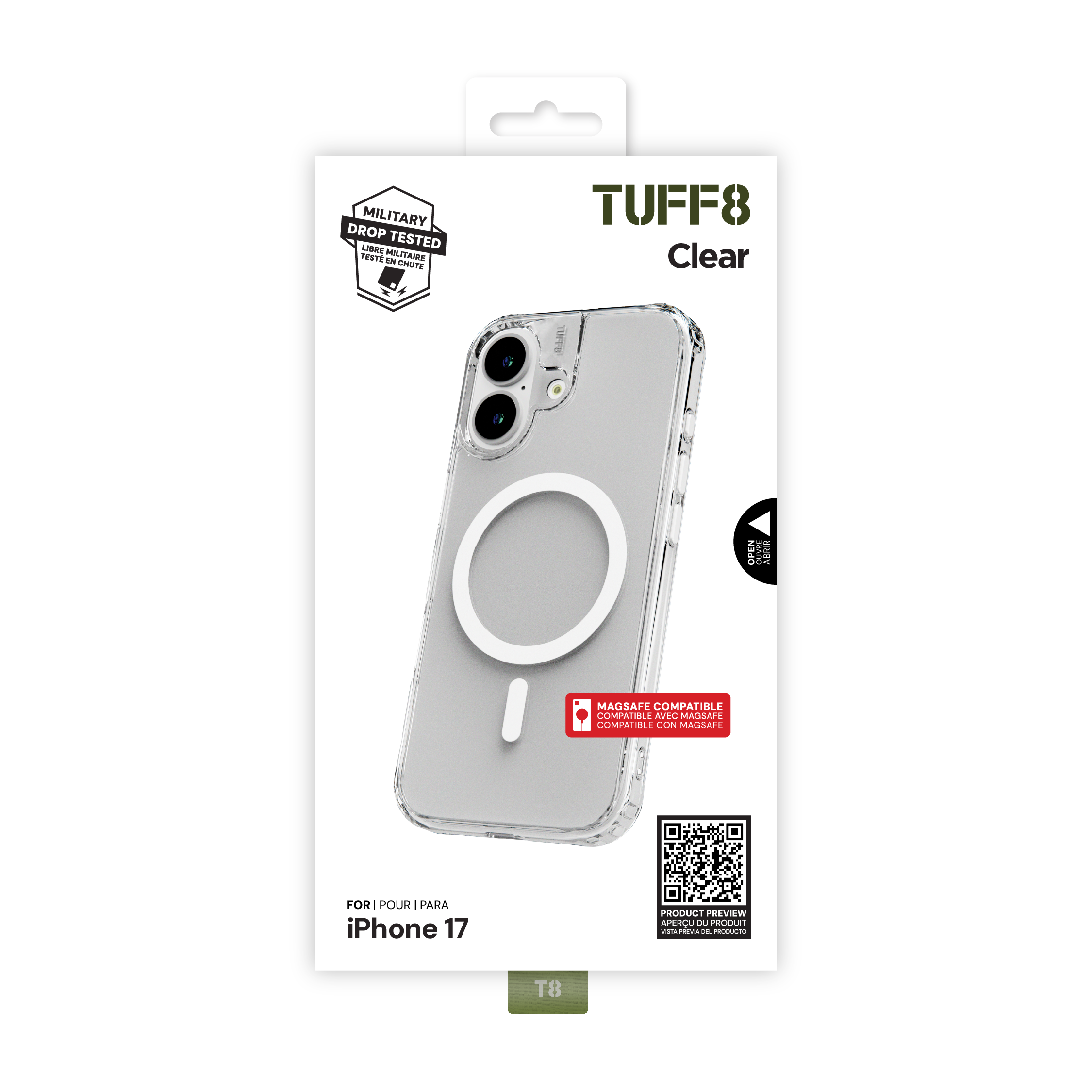 Coque transparente compatible MagSafe pour iPhone 17