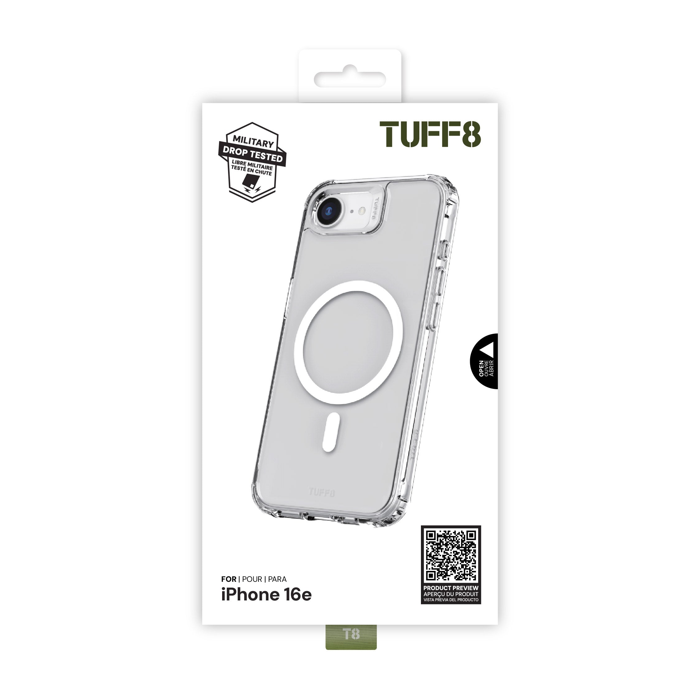 Coque transparente compatible MagSafe pour iPhone 16e