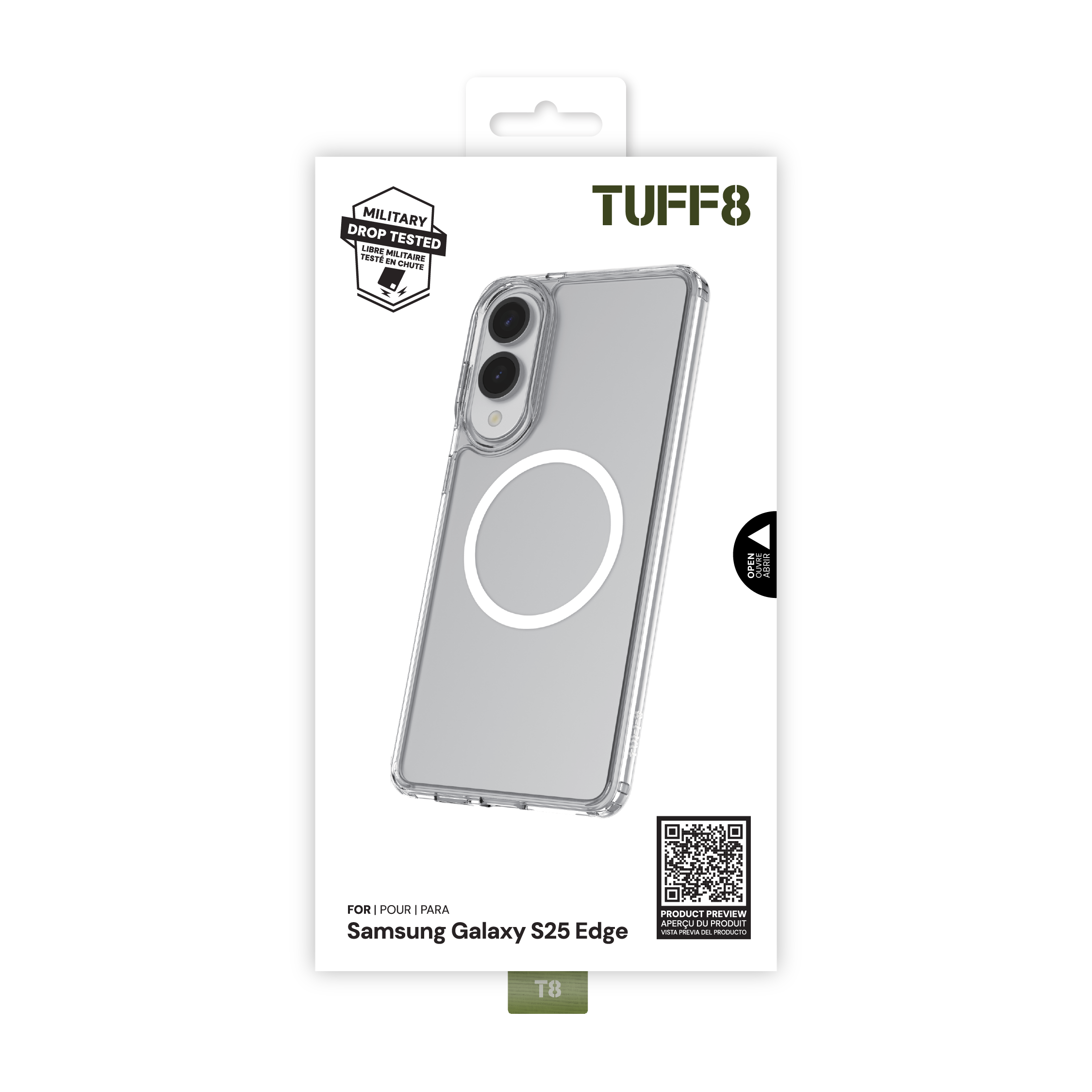 Samsung Galaxy S25 Edge Qi2 Compatible Clear Case