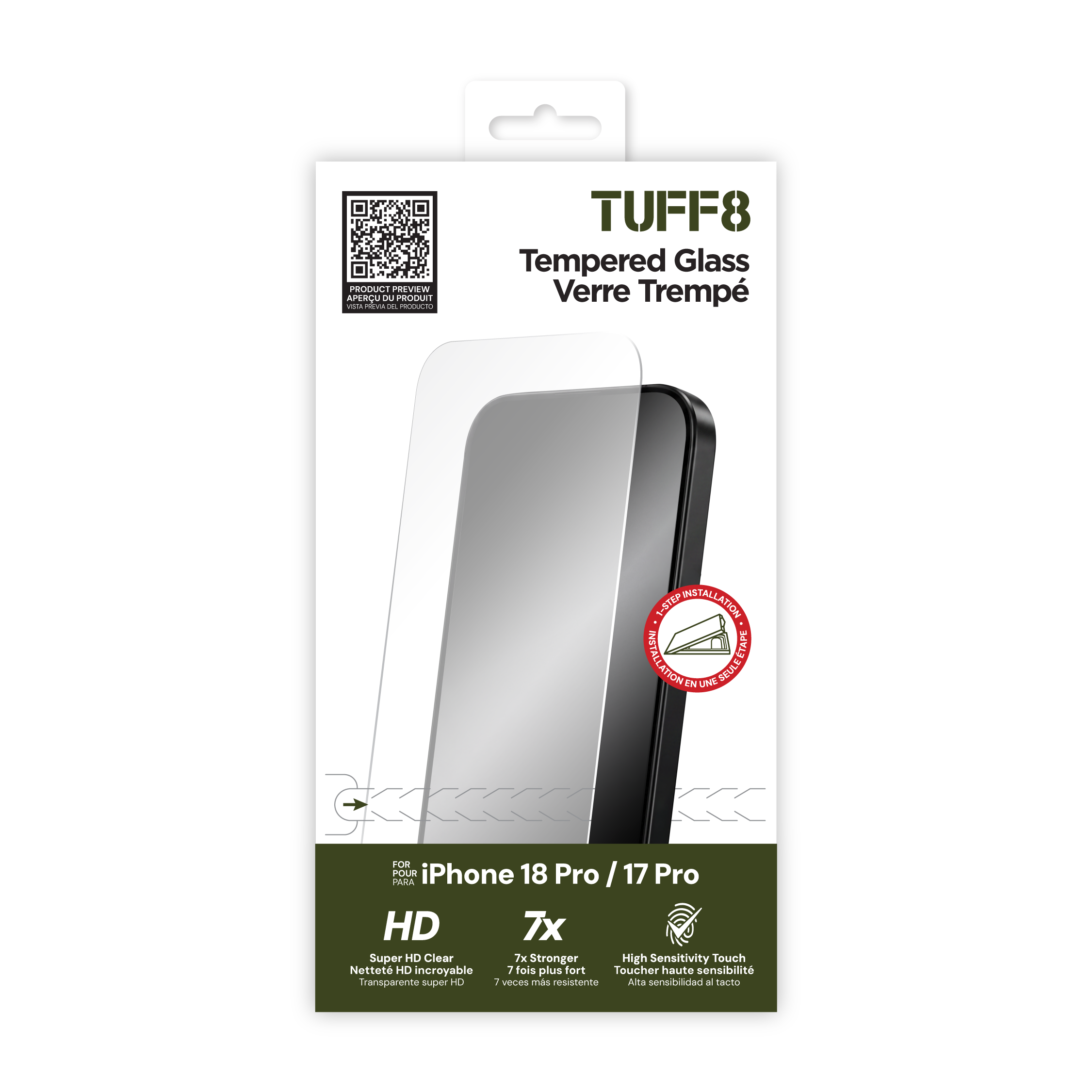 Verre trempé pour iPhone 17 Pro Max avec installateur automatique
