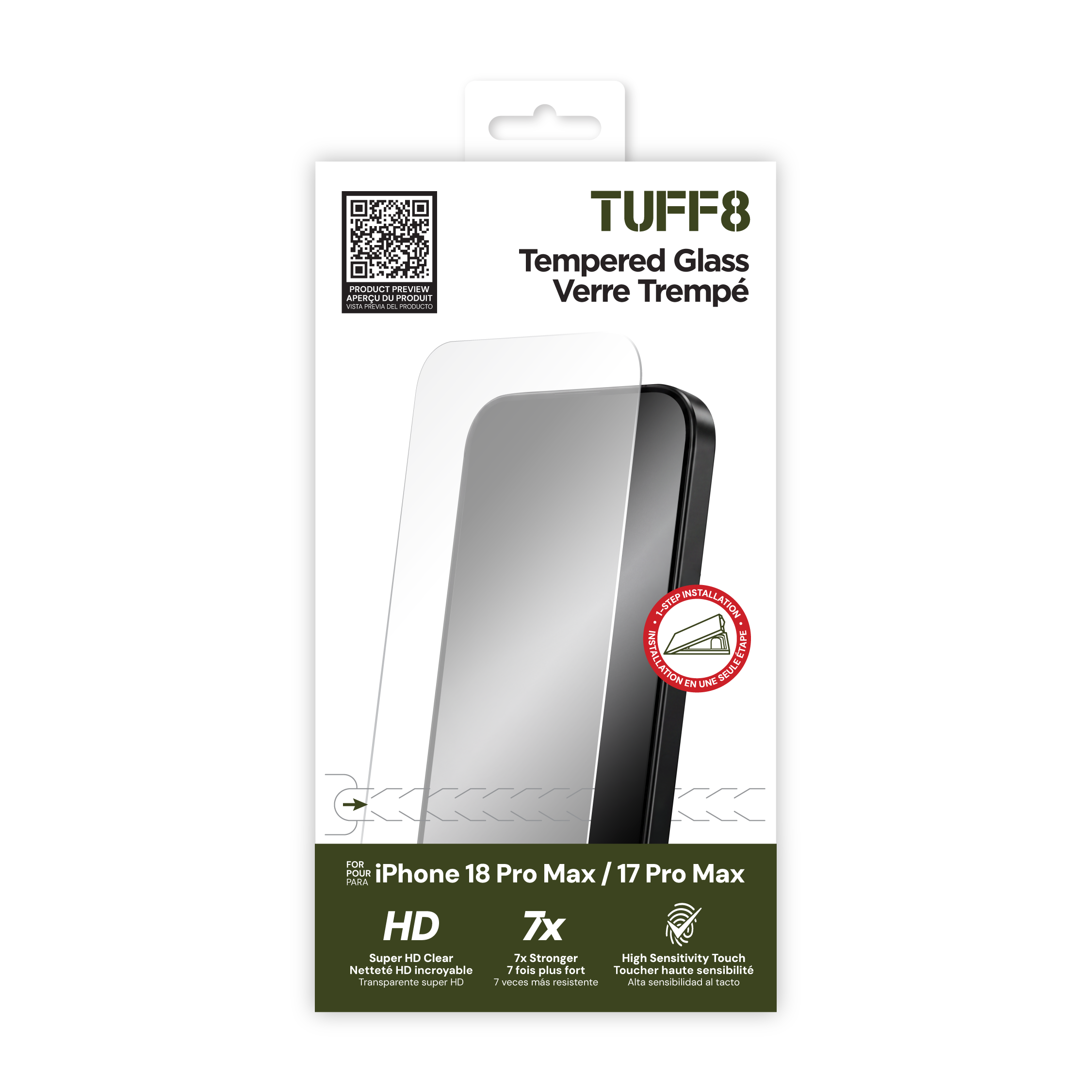 Verre trempé pour iPhone 17 Pro Max avec installateur automatique