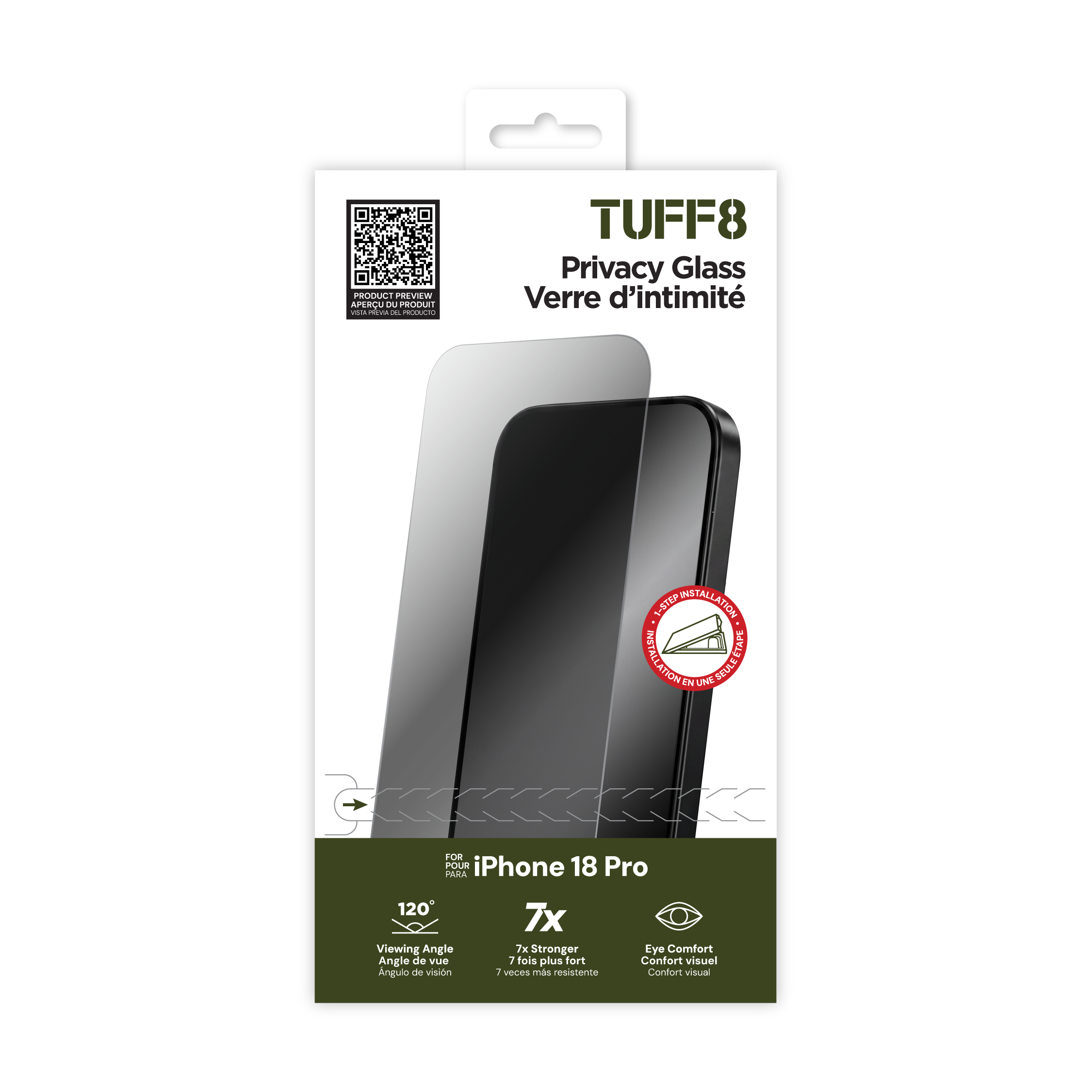 Verre de confidentialité pour iPhone 17 Pro Max avec installation automatique