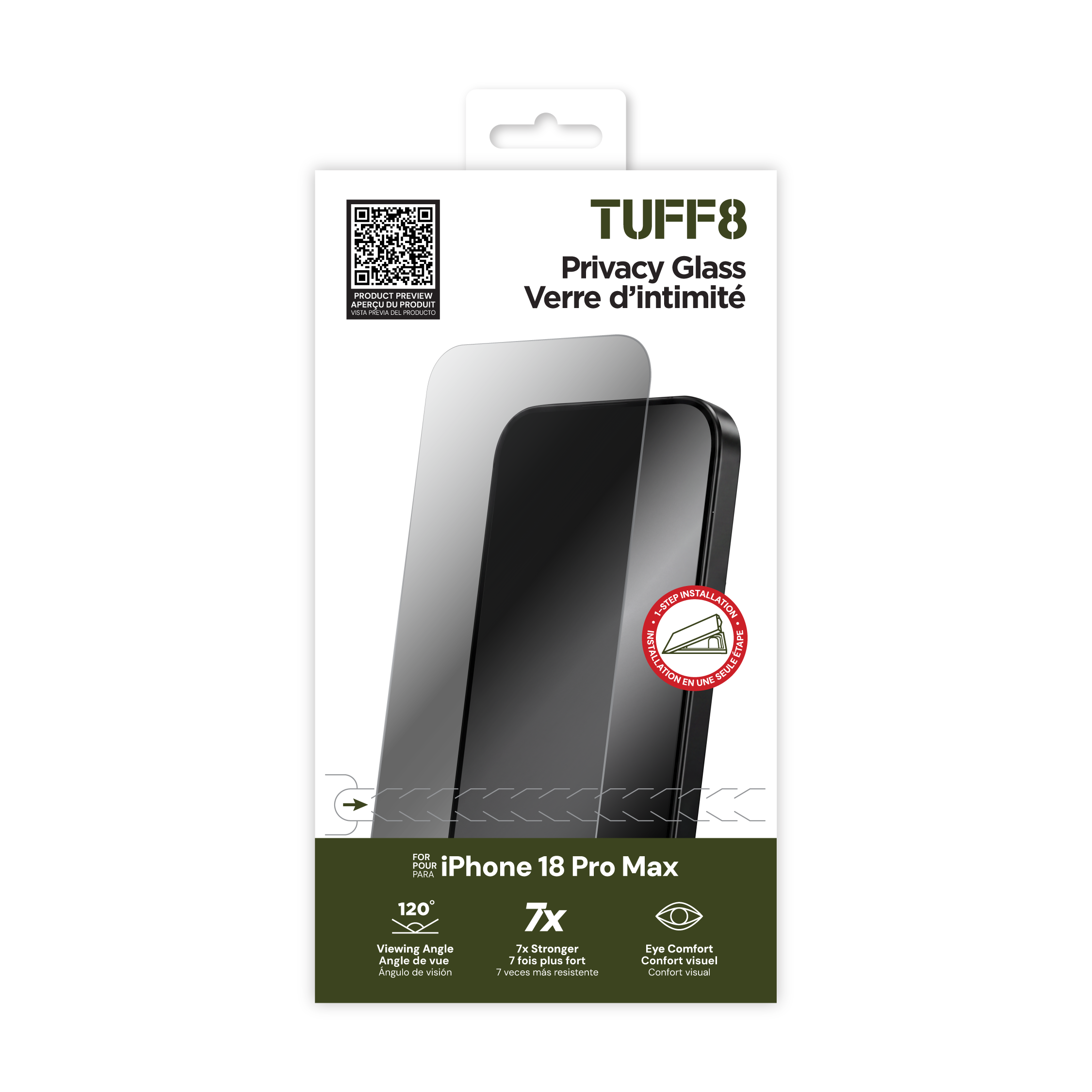 Verre de confidentialité pour iPhone 17 Pro Max avec installation automatique