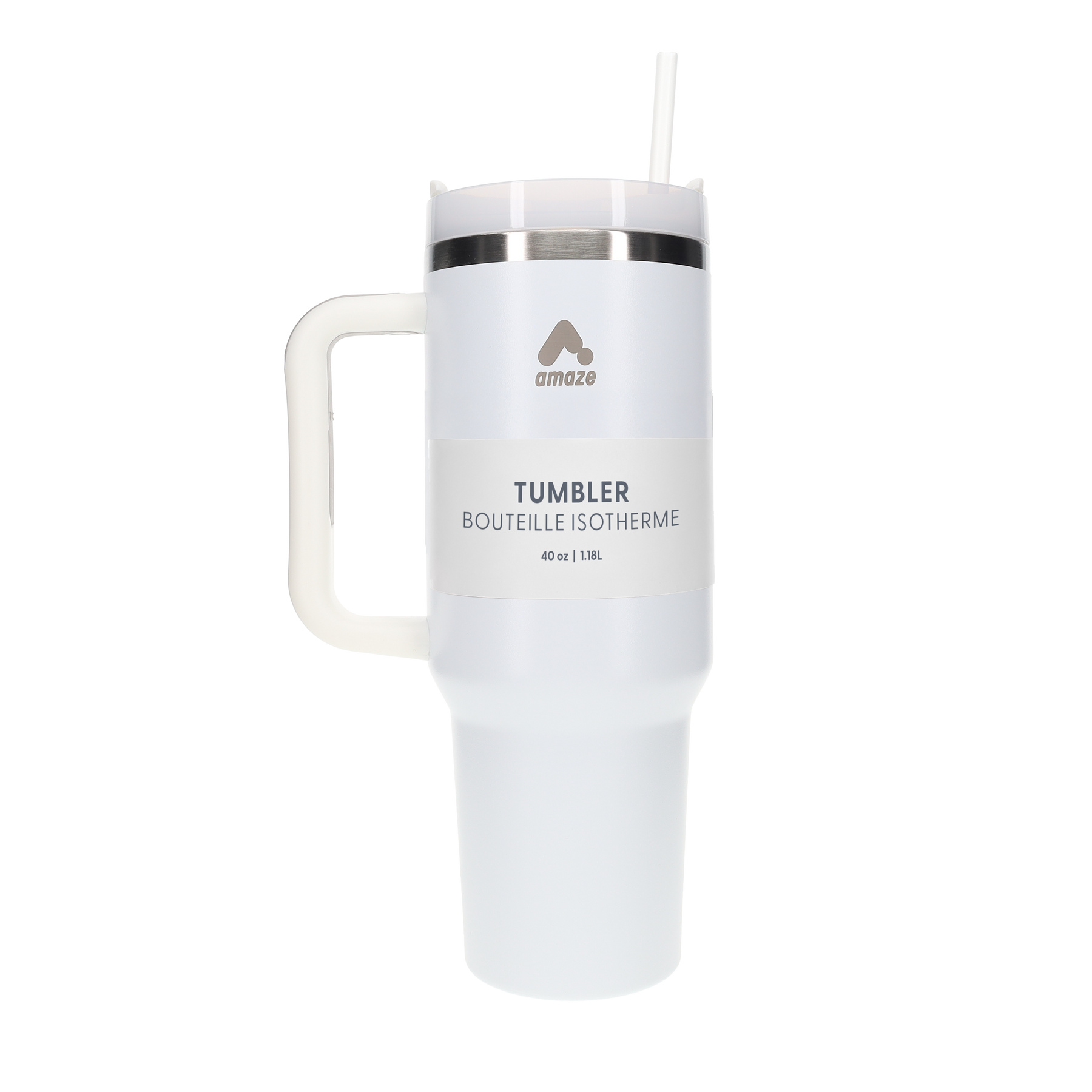 Amaze Tumbler with Reusable Straw (1L) - Black, White, Blue, Pink image 2