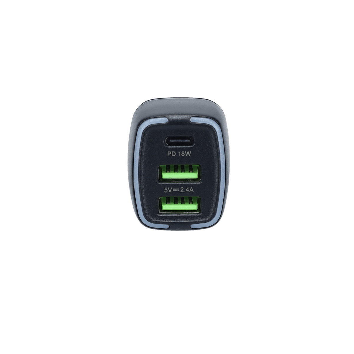 PD Car Charger with 2 extra USB-A ports (18W PD + 12W USB A)